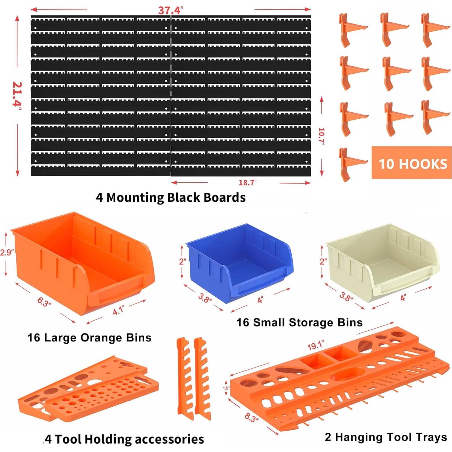 Organizador de Herramientas Montado en Pared 52PCS Reliancer