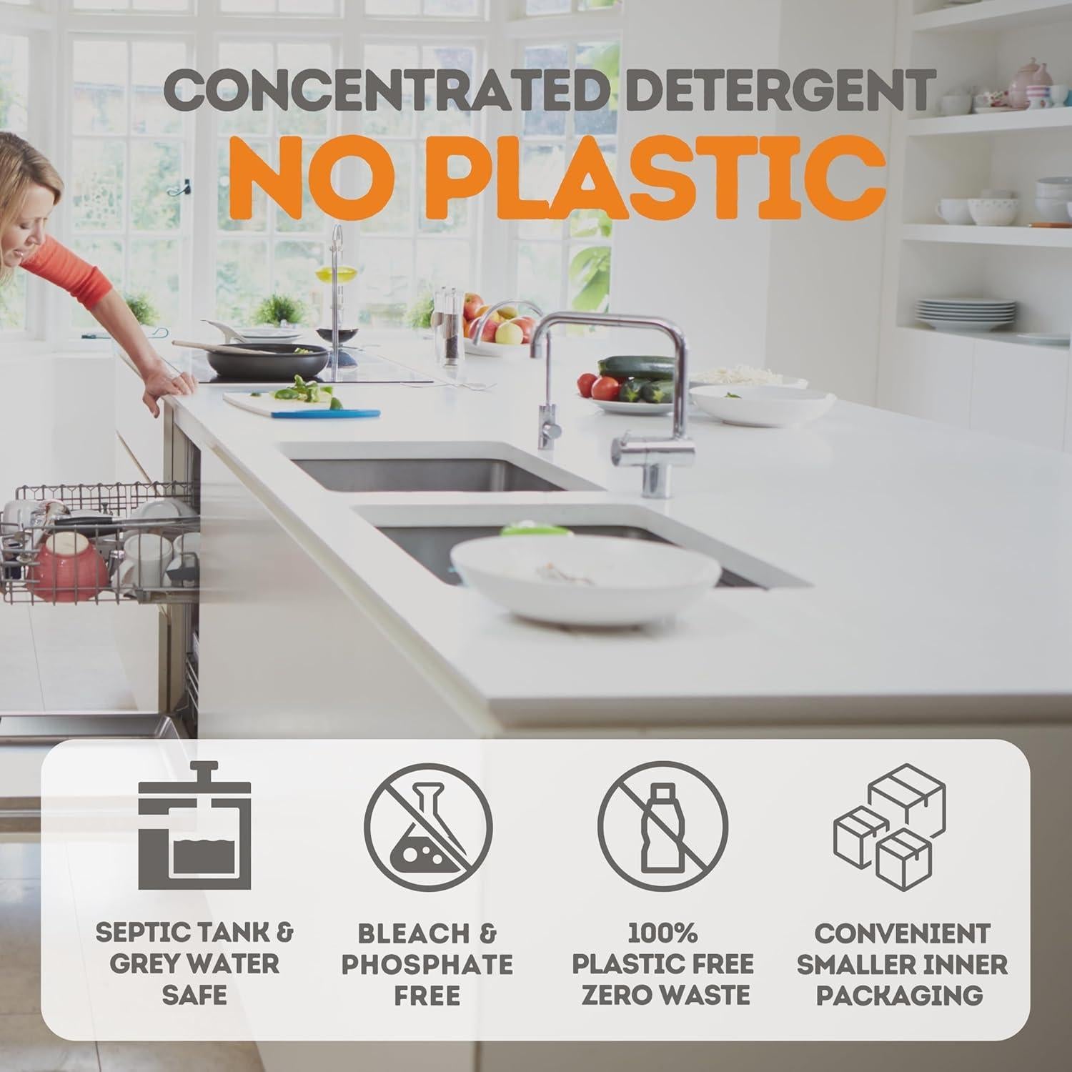 Hojas de detergente para lavavajillas Bubbleburps 64 unidades