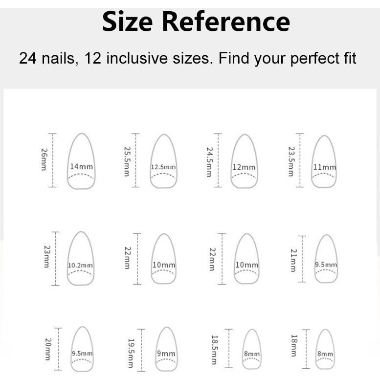 Uñas Postizas Almendra Medianas Rosa Brillante 24PCS