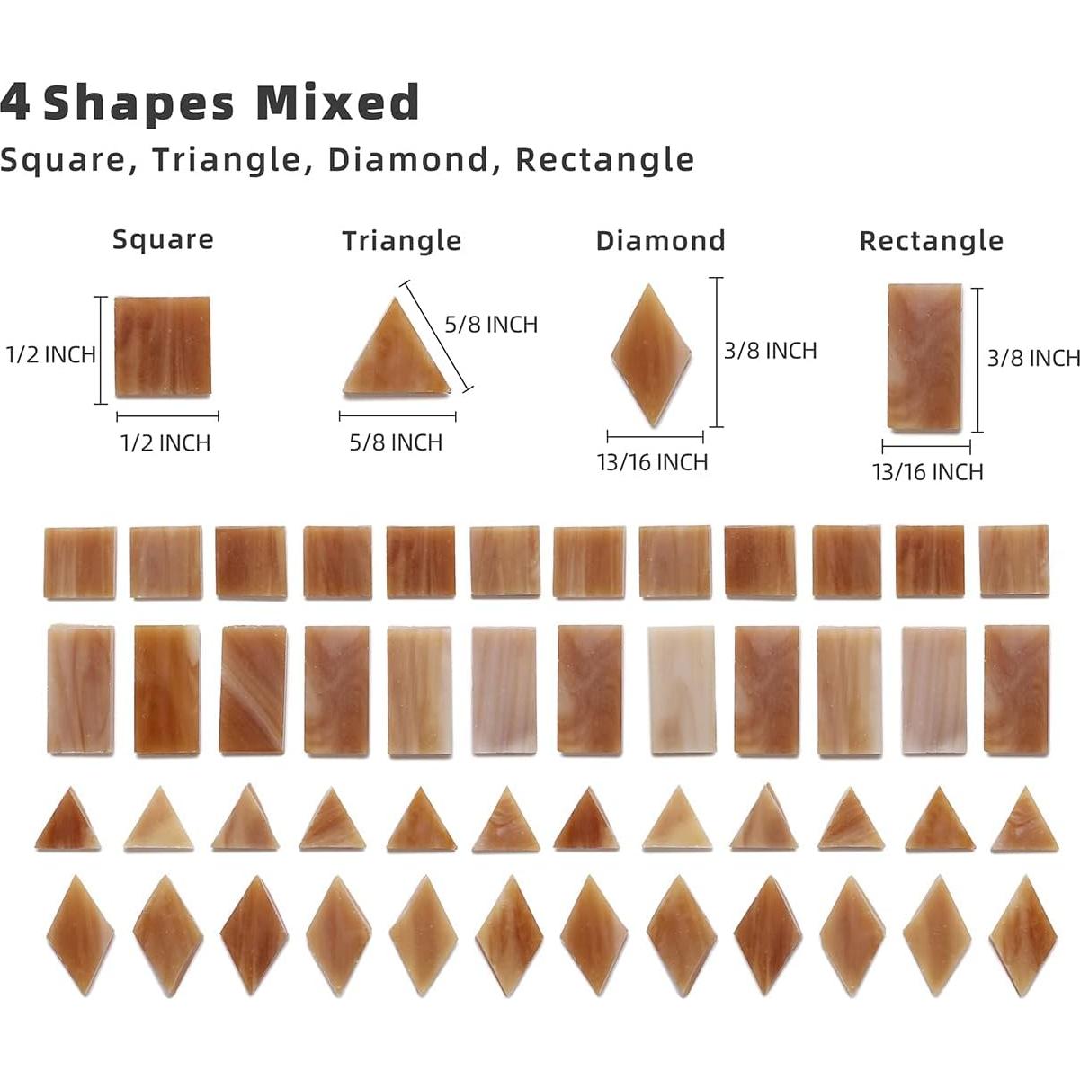 Azulejos de Mosaico de Vidrio Lanyani 200 Piezas 4 Formas