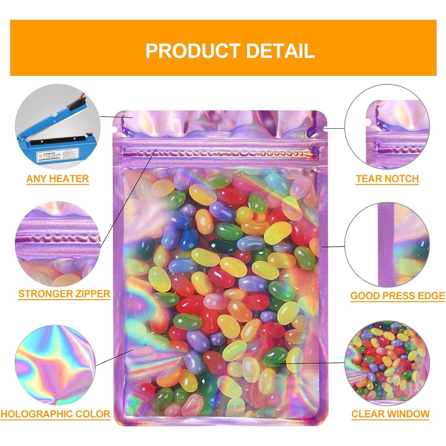 200 Bolsas Holográficas Reutilizables SixWeKit 6.1x10.2cm