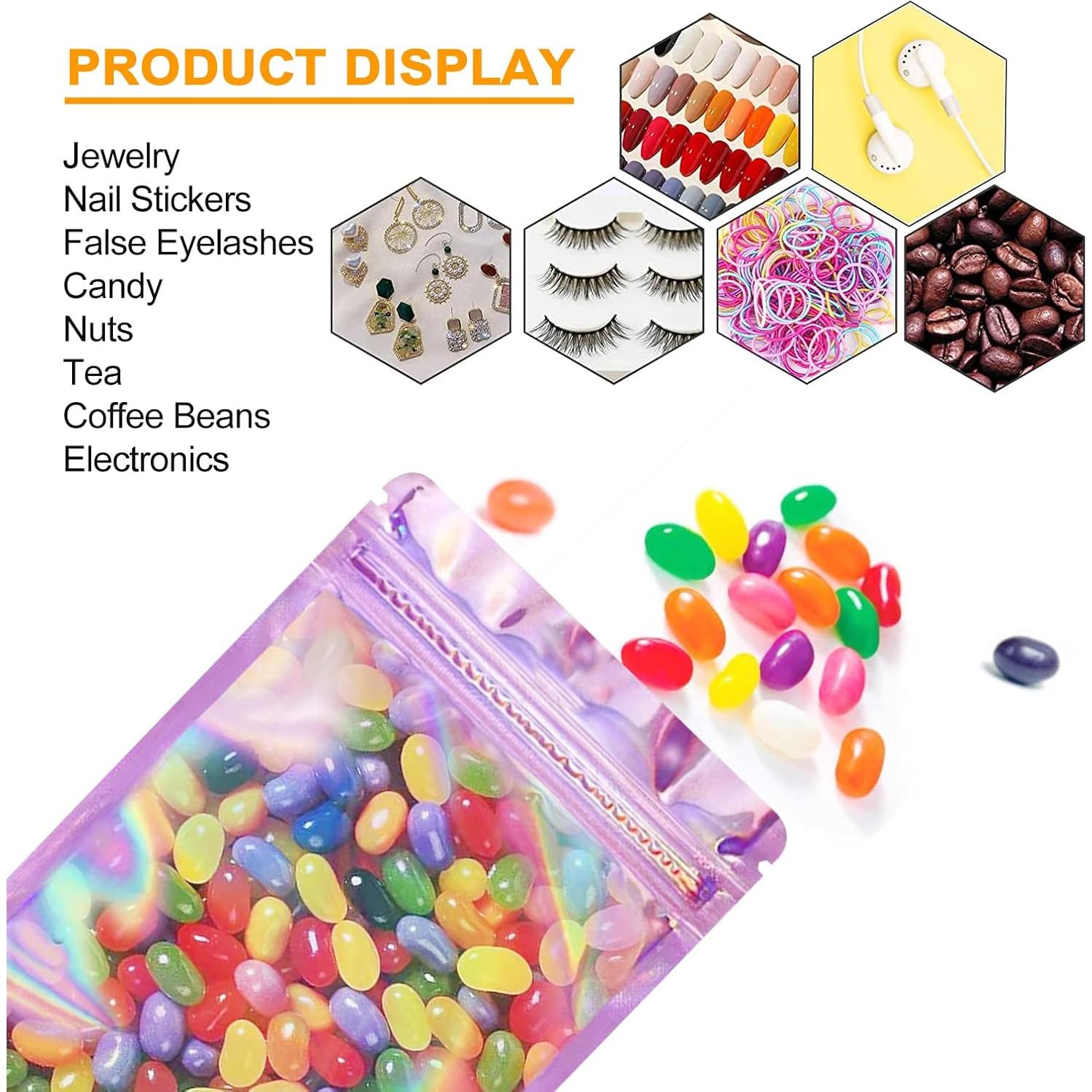 200 Bolsas Holográficas Reutilizables SixWeKit 6.1x10.2cm