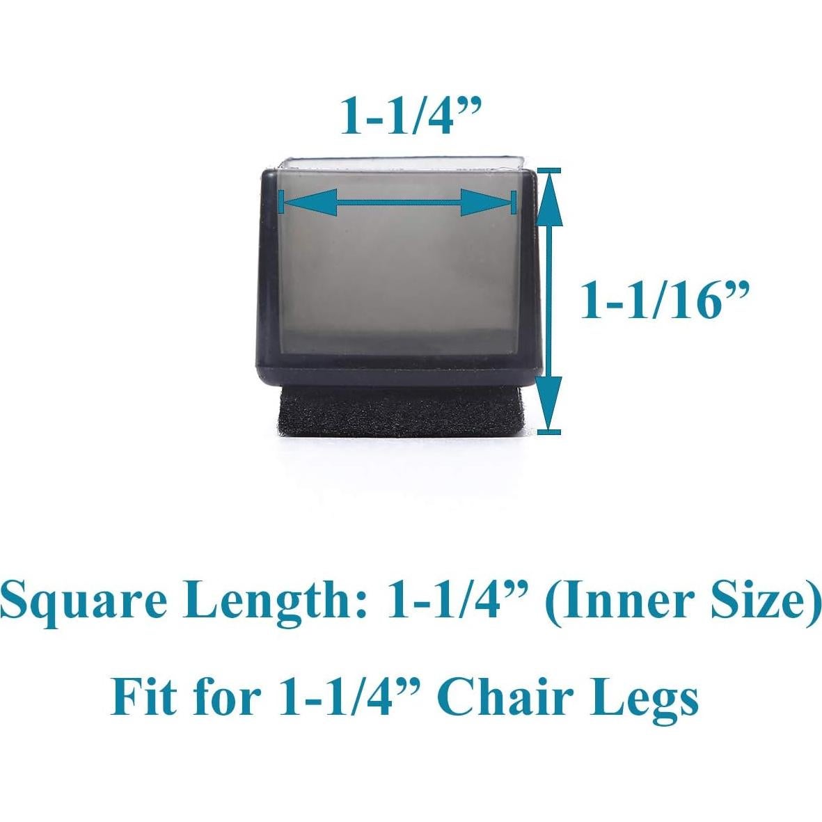 Tapas de patas de silla Furnigear 3.18 cm con fieltro - 20 unidades