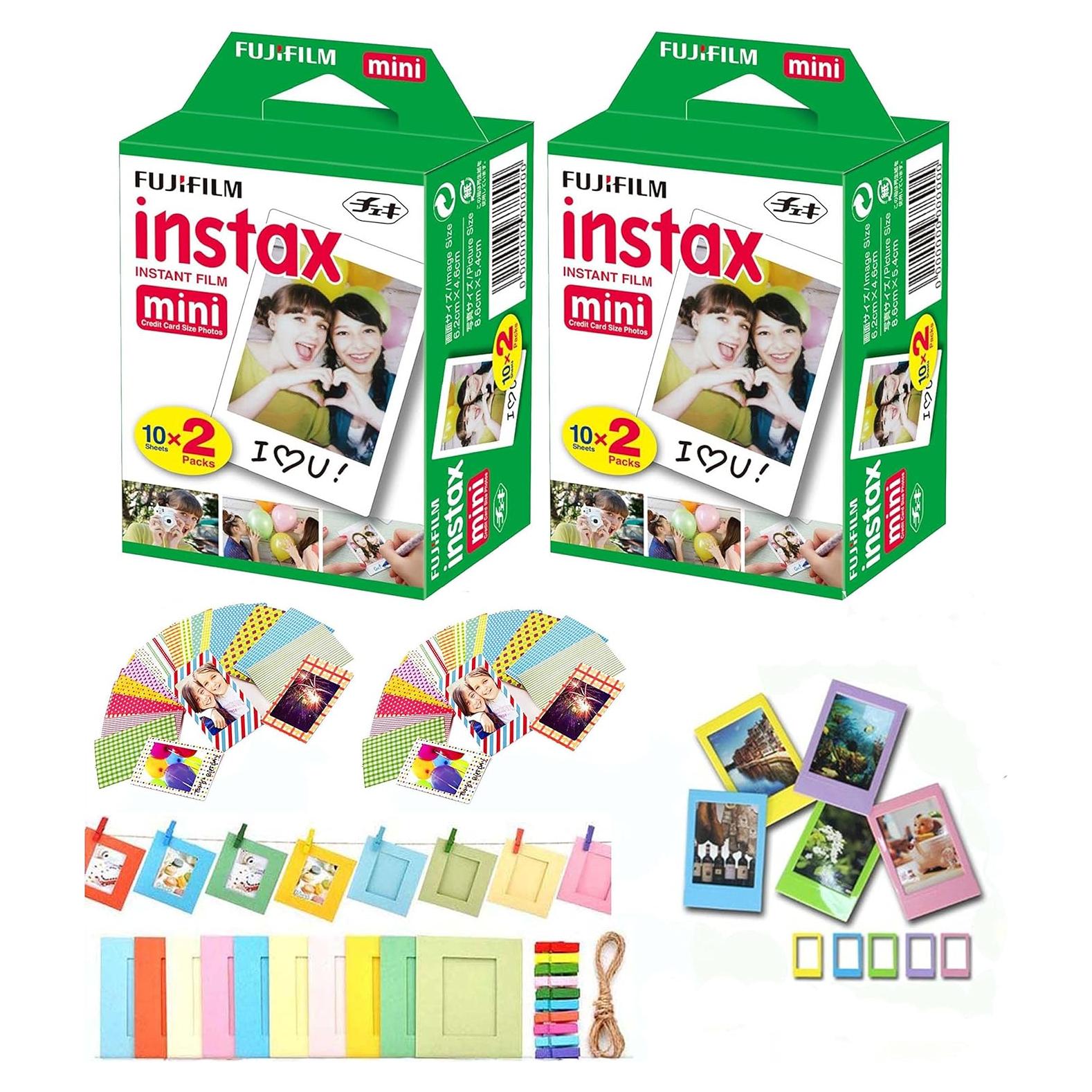 Kit Película Instantánea Fuji Instax Mini 40 Tomas + 20 Pegatinas