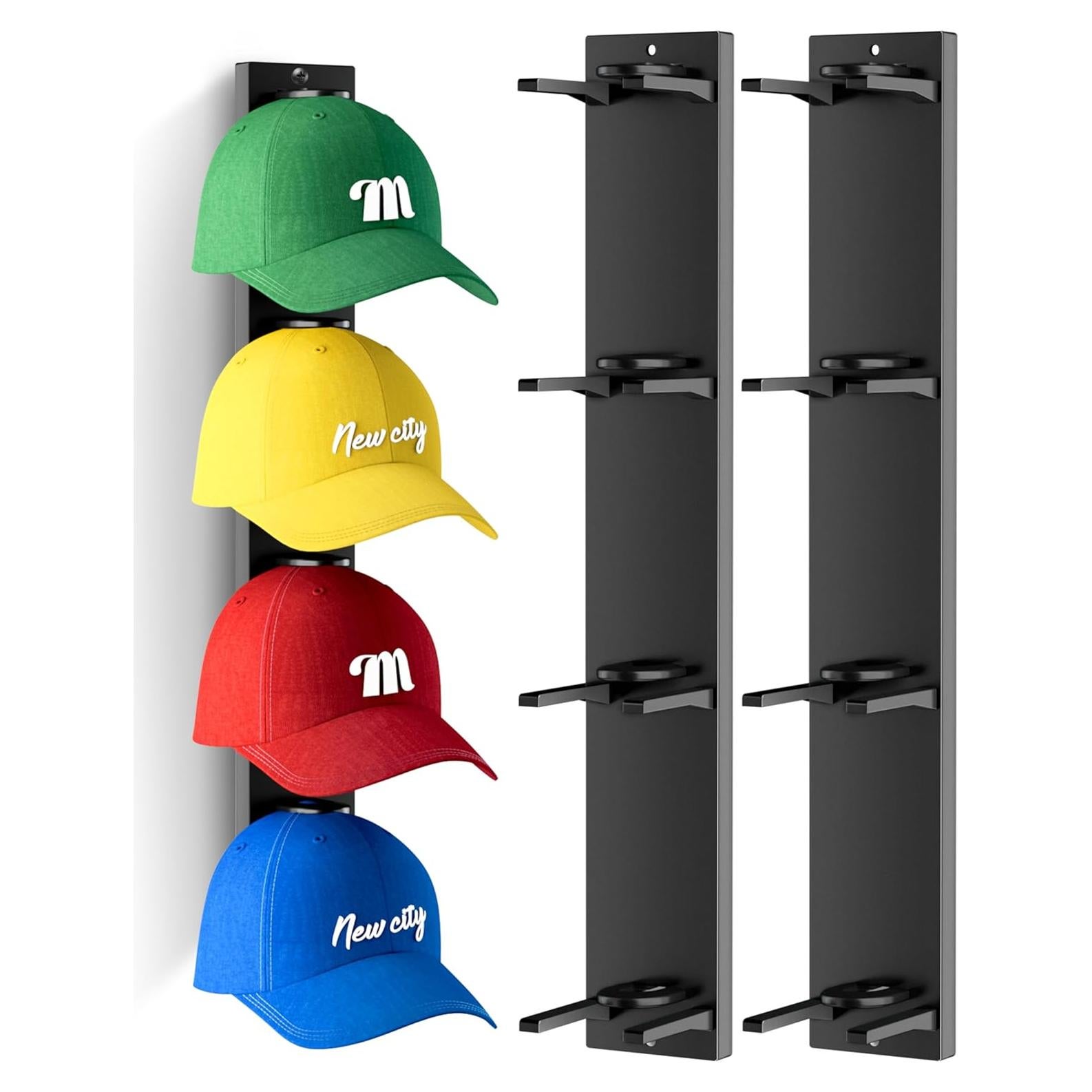 Organizador de Sombreros MISSLO Negro para Pared - Paquete de 2