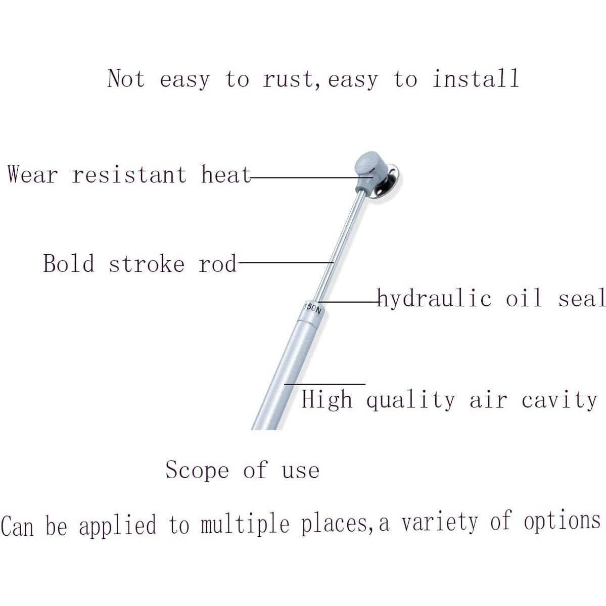 Soporte de Elevación de Gas 20N Lagogia 6" Plata - 4 Piezas