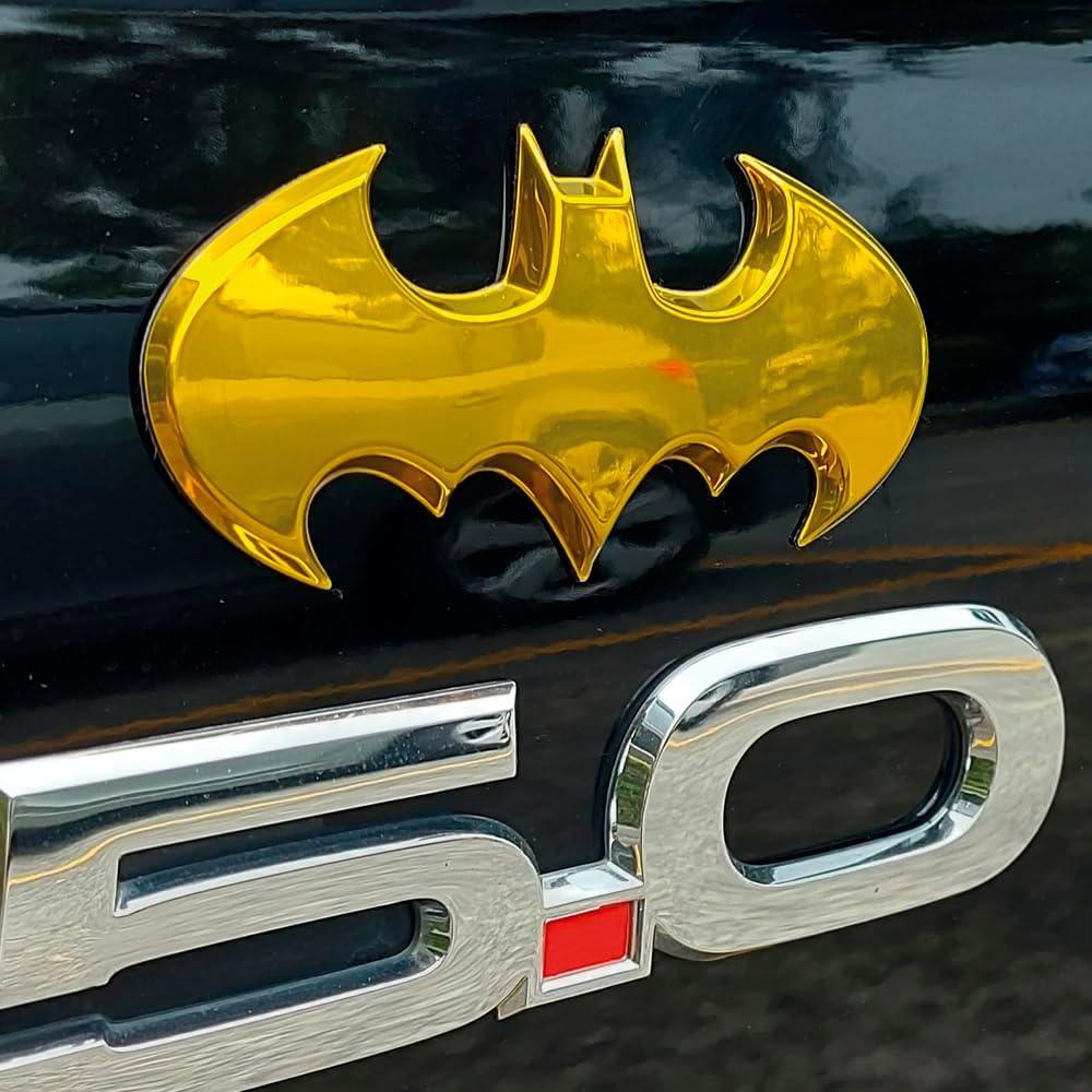 Insignia 3D Batman Batwing Fan Emblems Cromo Amarillo