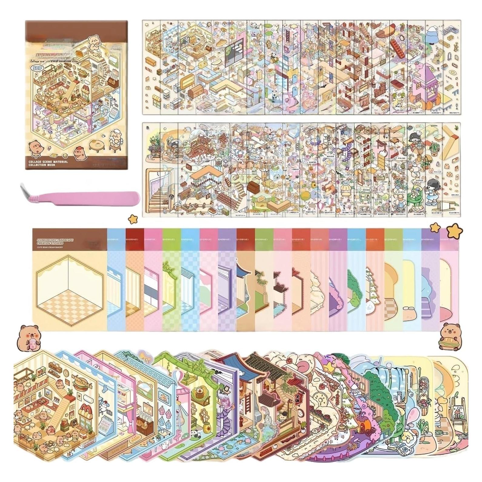 20 Juegos de Pegatinas 3D DIY Creativas para Niños y Adultos