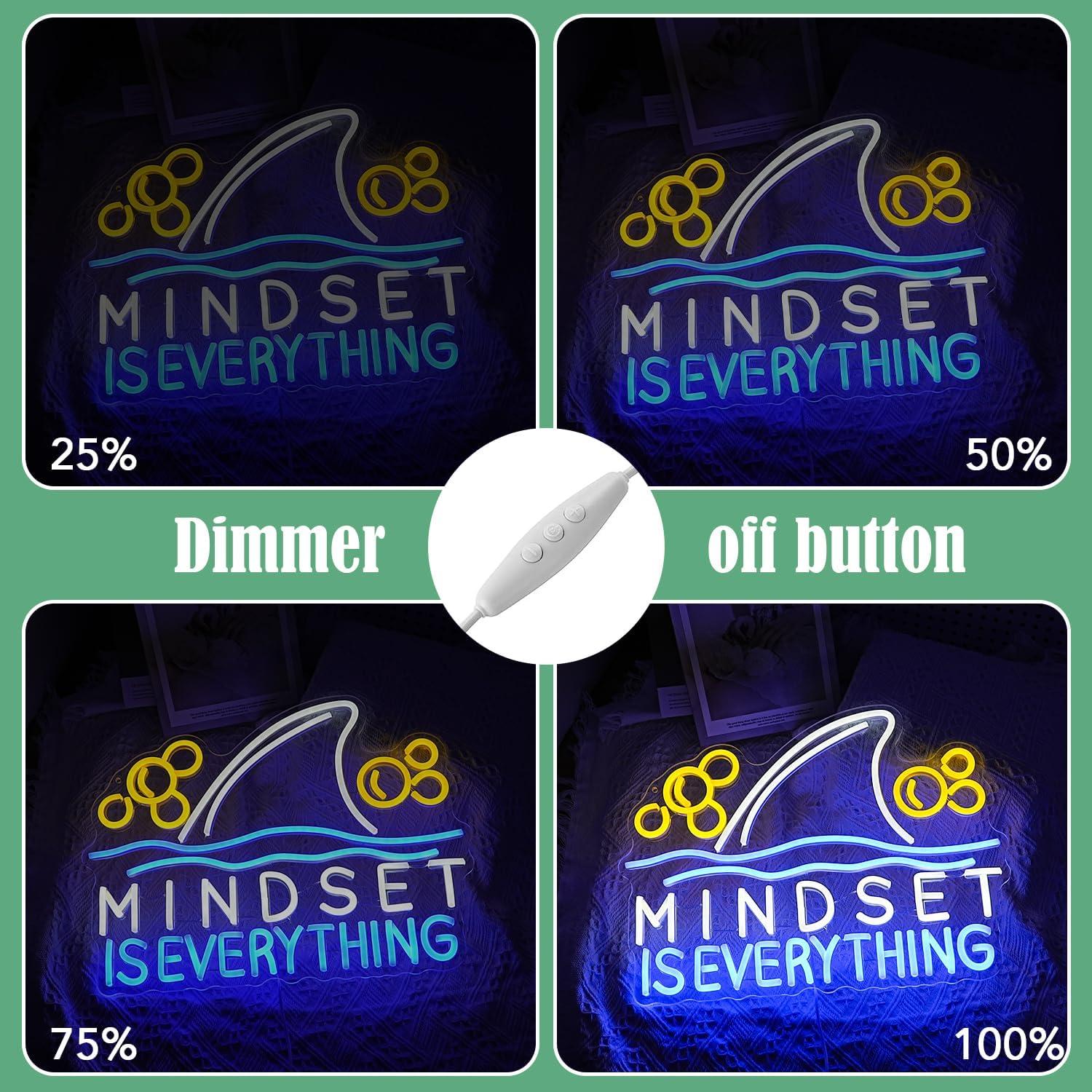 Letrero de Neón LED JLEWUINH 'La Mentalidad es Todo' 41.9x32cm