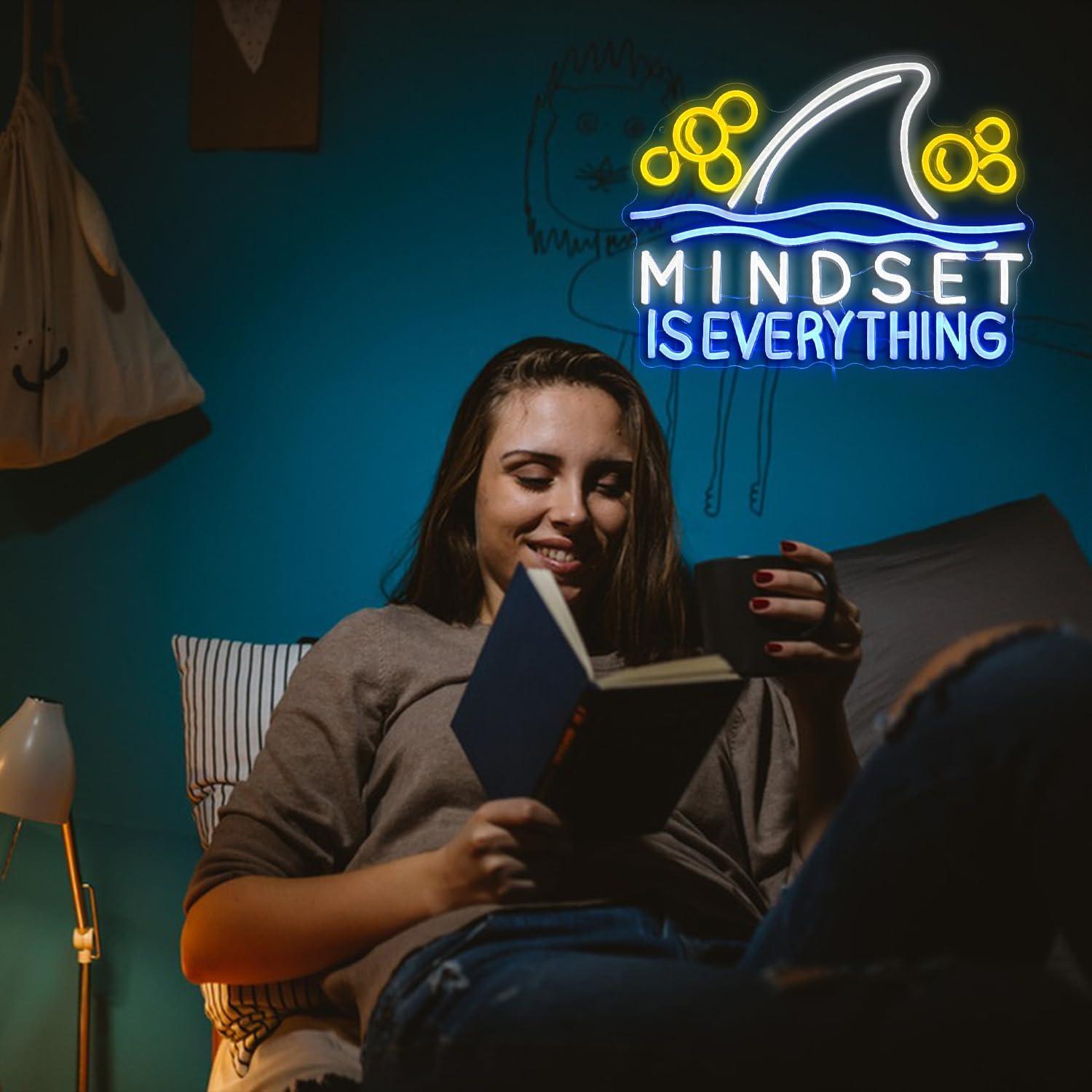 Letrero de Neón LED JLEWUINH 'La Mentalidad es Todo' 41.9x32cm