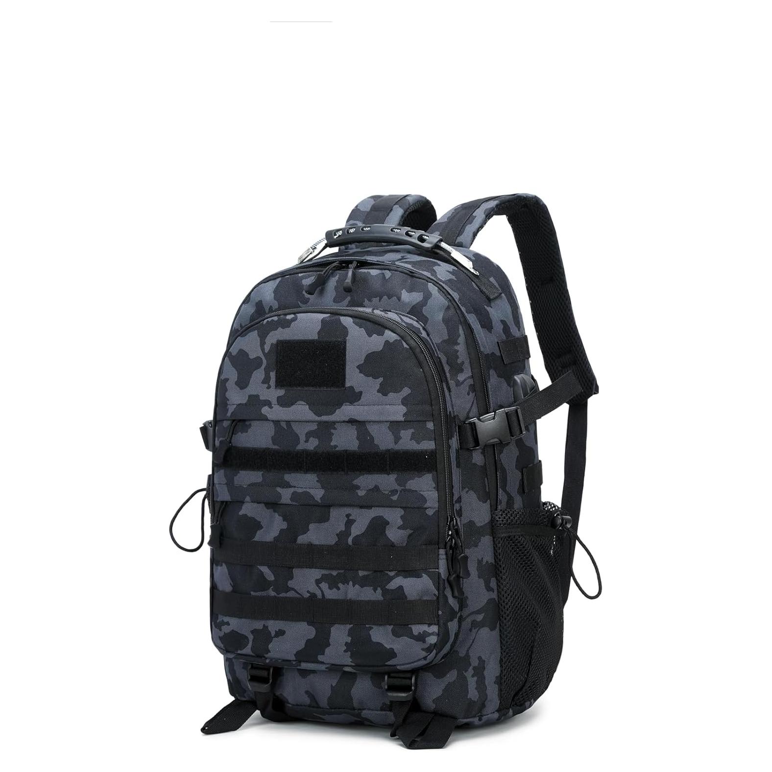 Mochila de Senderismo Unisex 33L Camuflaje Azul Oscuro 47cm