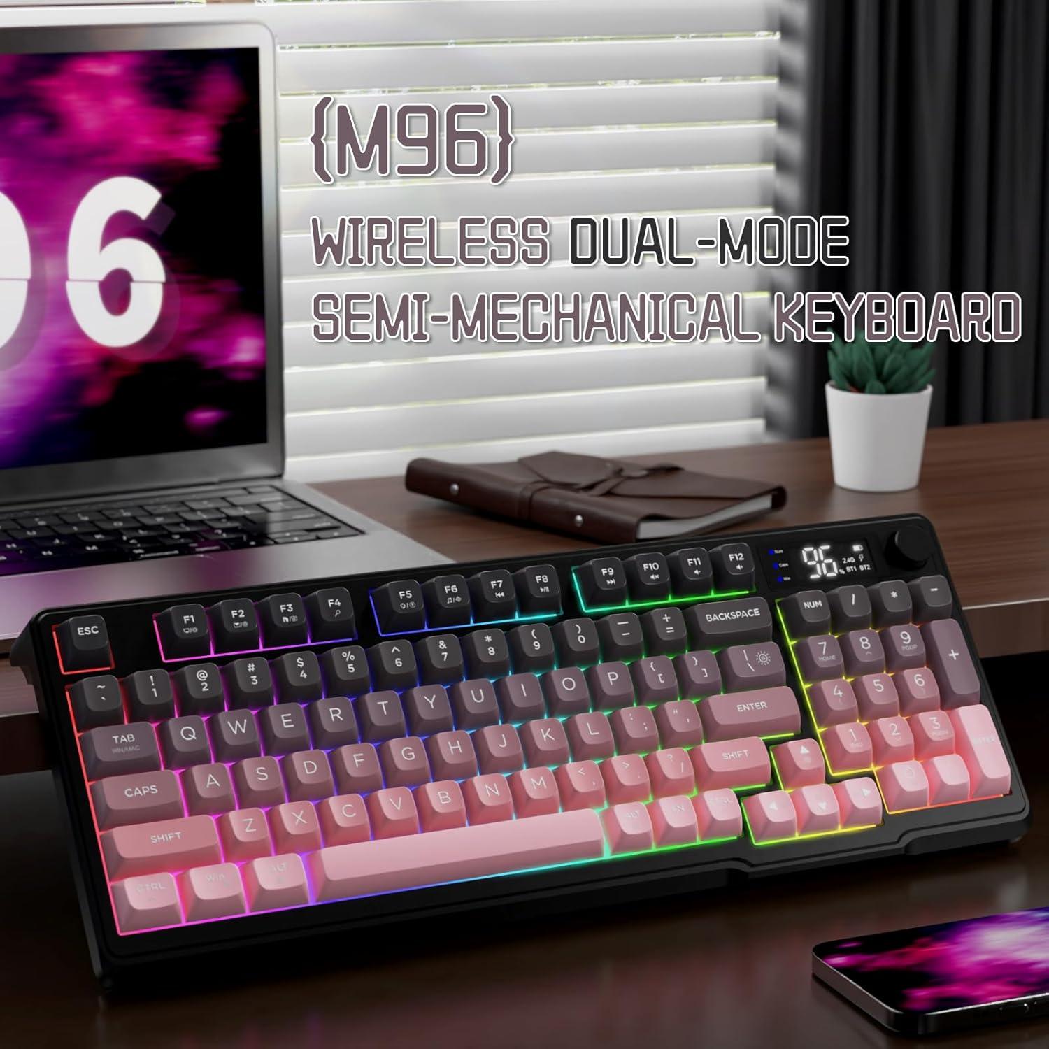 Teclado Inalámbrico LexonElec M96, 94 Teclas PBT, RGB