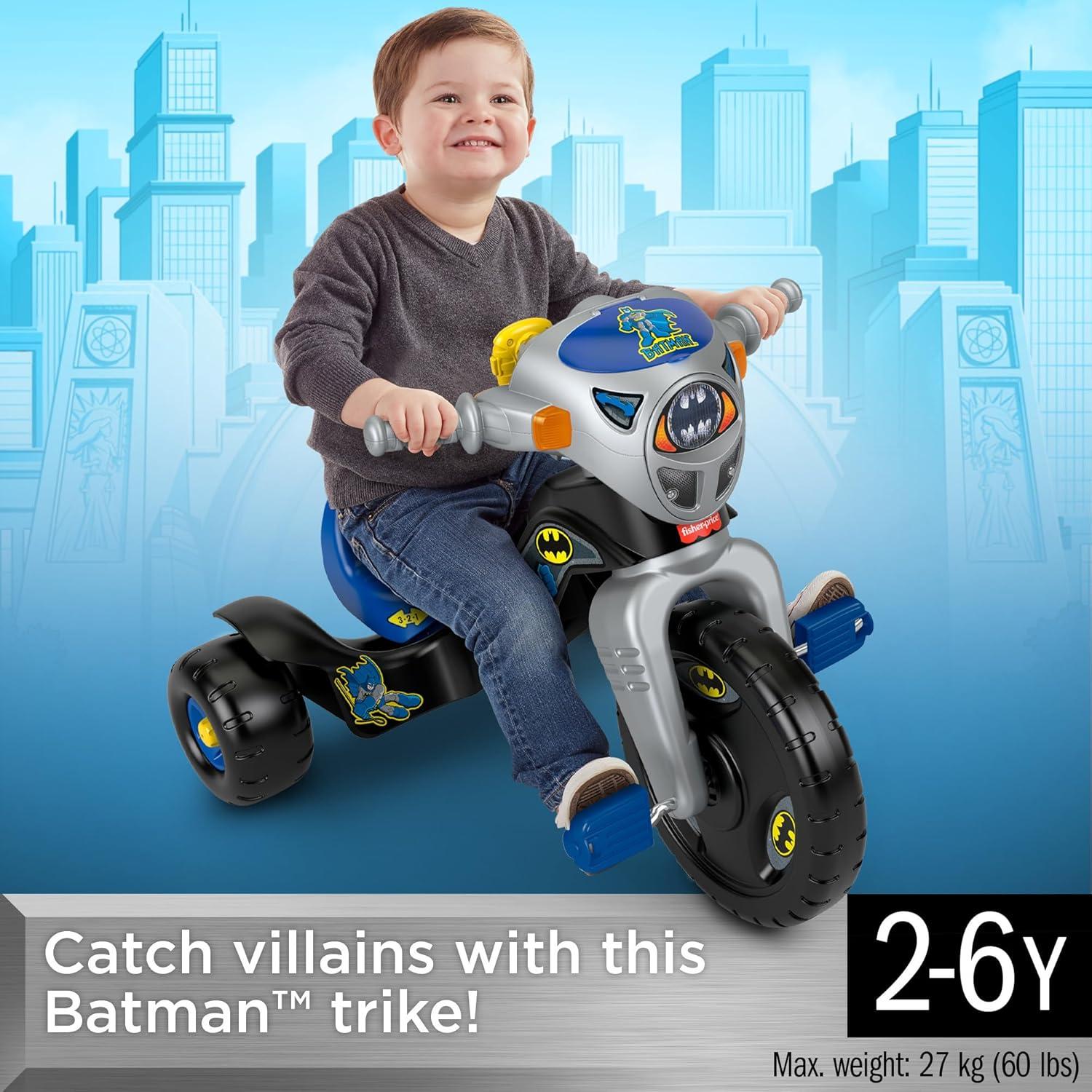 Triciclo para Niños Fisher-Price Batman con Luces y Sonidos