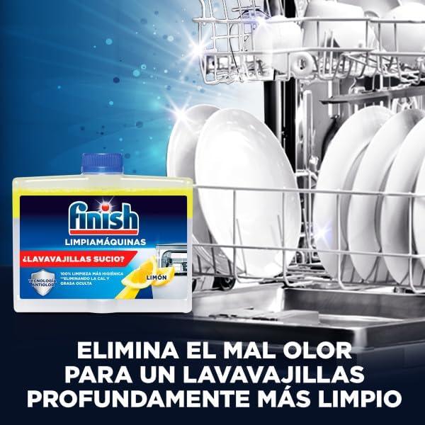 Finish Limpiador de Lavavajillas Doble Acción Limón 250 ml x8