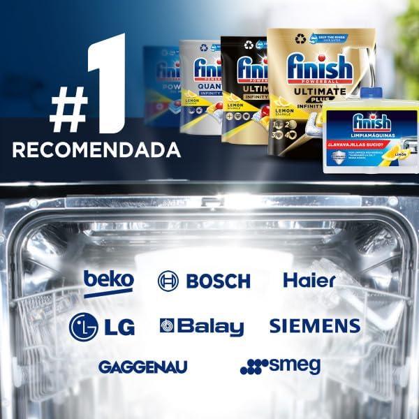 Finish Limpiador de Lavavajillas Doble Acción Limón 250 ml x8