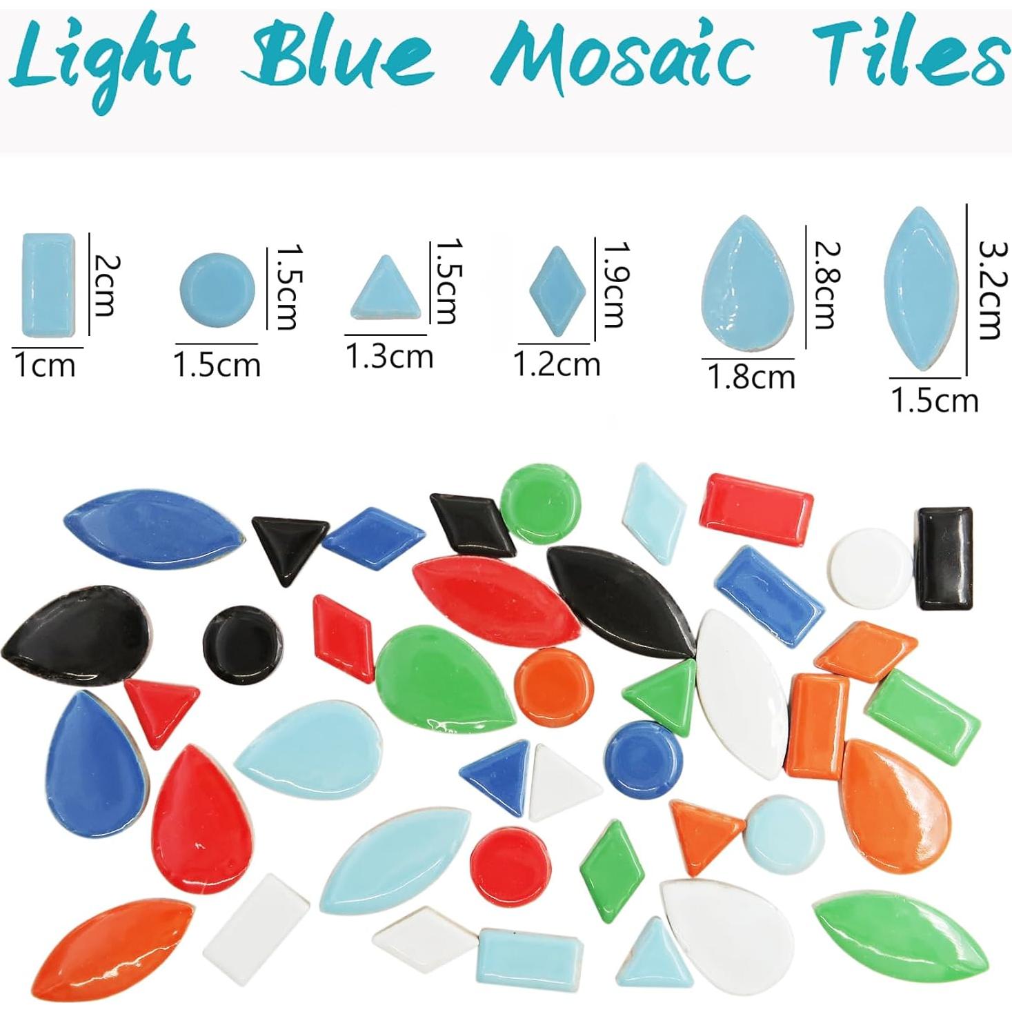 Azulejos Cerámicos de Mosaico SMANTA 120 Piezas Azul Claro