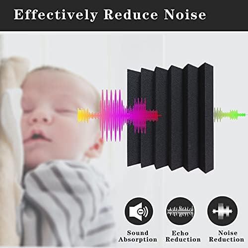 Paquete de 24 Paneles Acústicos KTOESHEO 30.48x30.48cm Negro