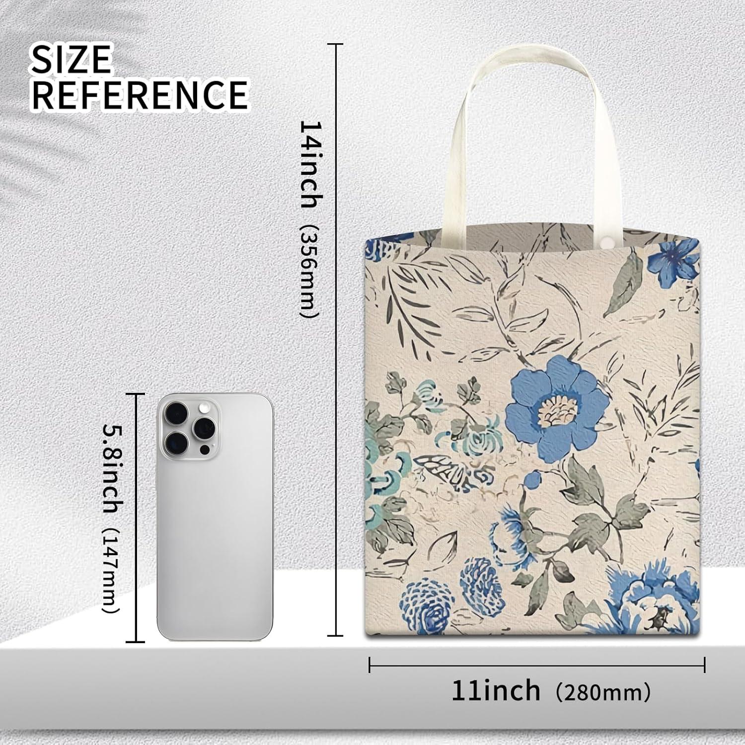 Basurero de Auto Colgante AUEKLLW Lona Boho Floral Azul 30x24cm