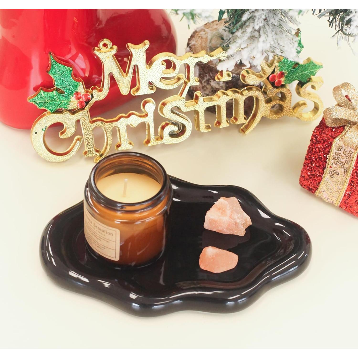 Plato de Joyería Cerámica CCINPPY Nube Negro 19.6x13.5 cm