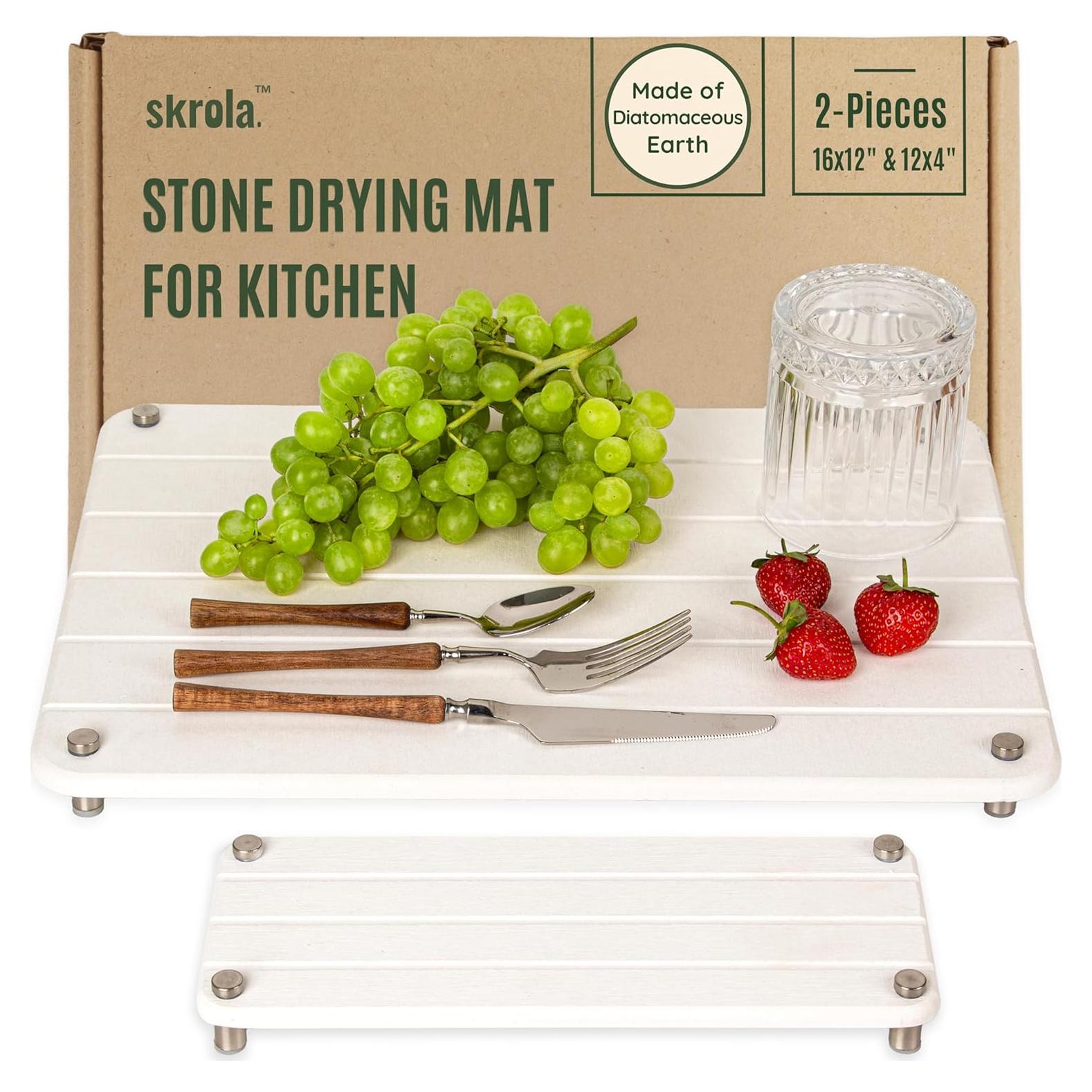 Juego de 2 Alfombrillas de Secado de Piedra Skrola 40.6x30.5 cm