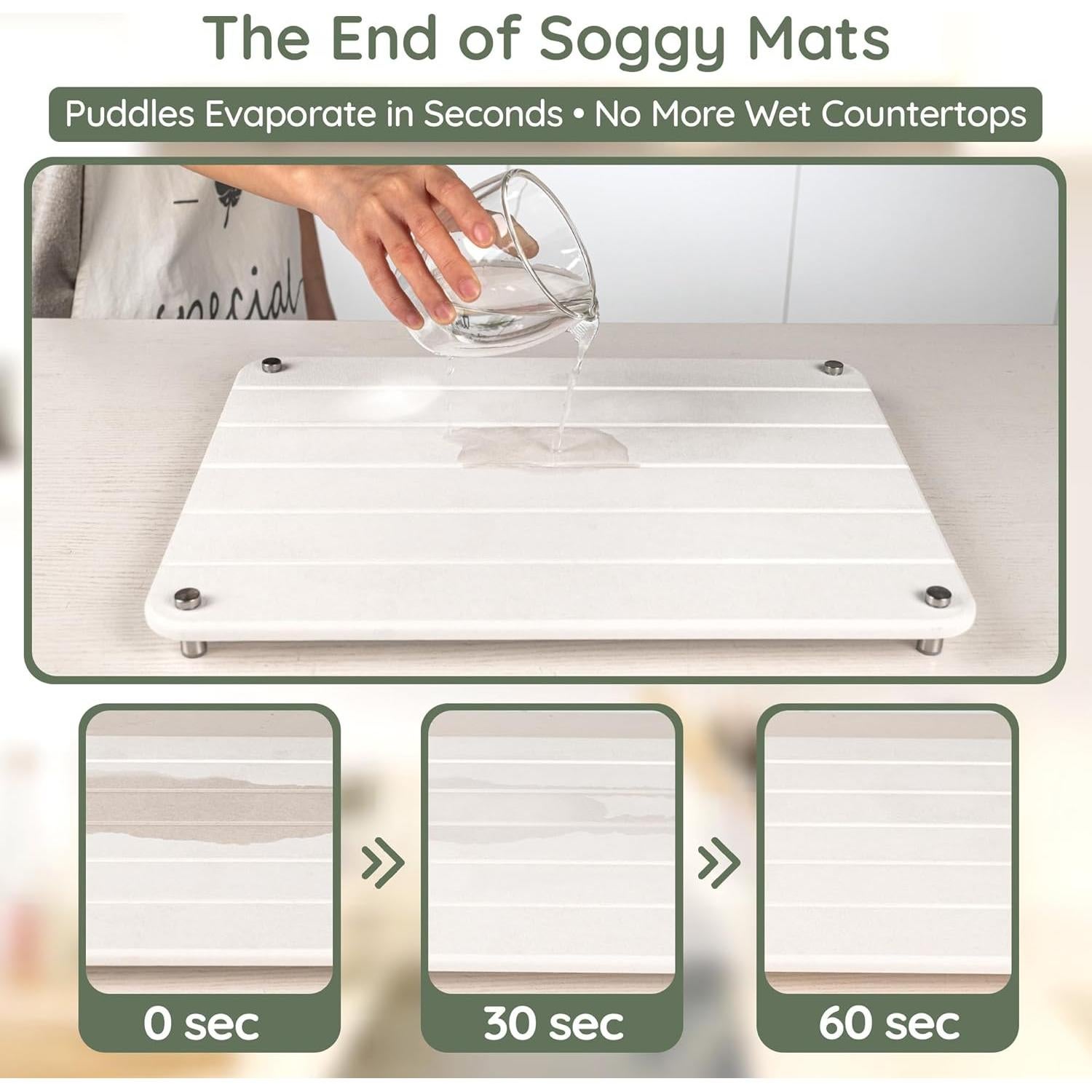 Juego de 2 Alfombrillas de Secado de Piedra Skrola 40.6x30.5 cm