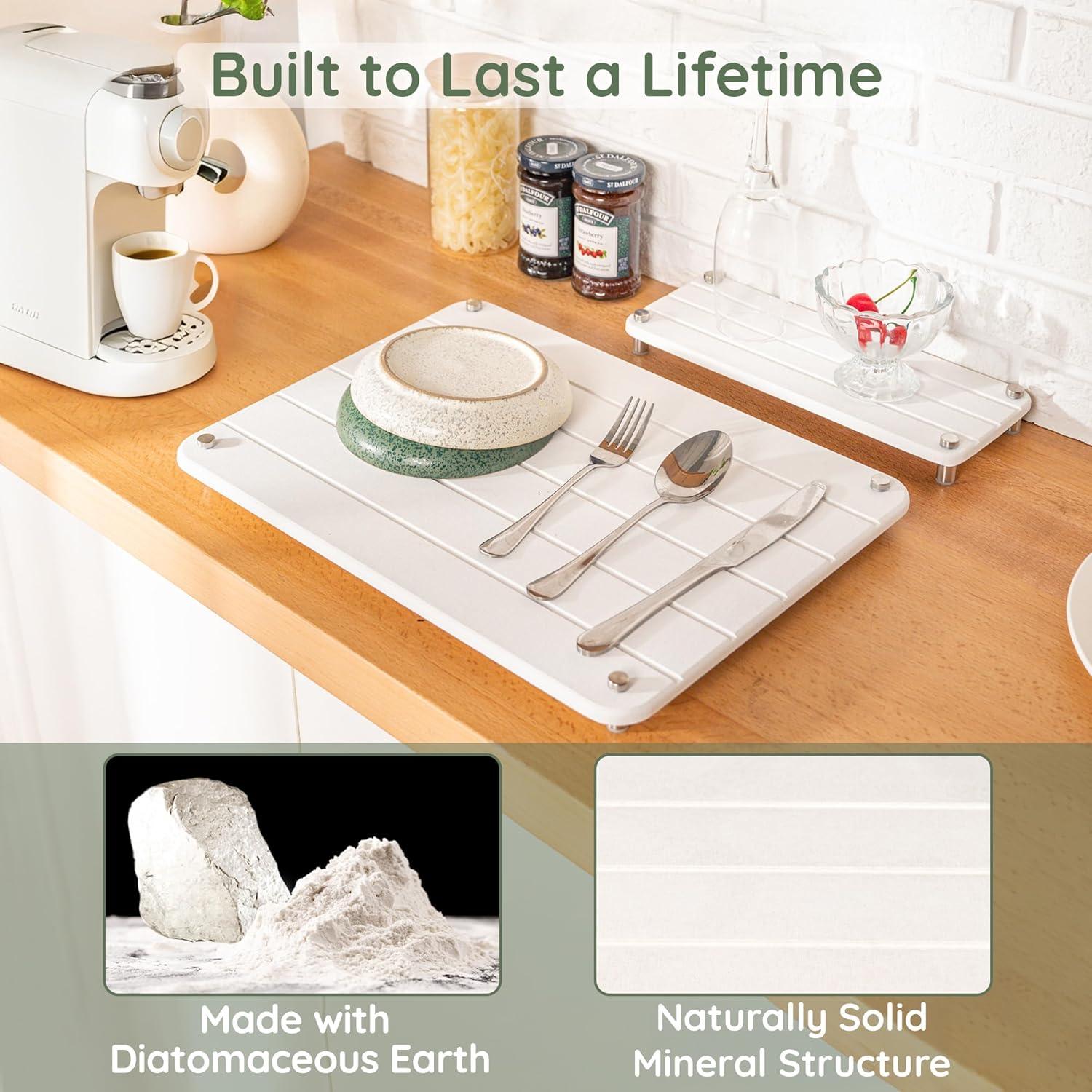 Juego de 2 Alfombrillas de Secado de Piedra Skrola 40.6x30.5 cm