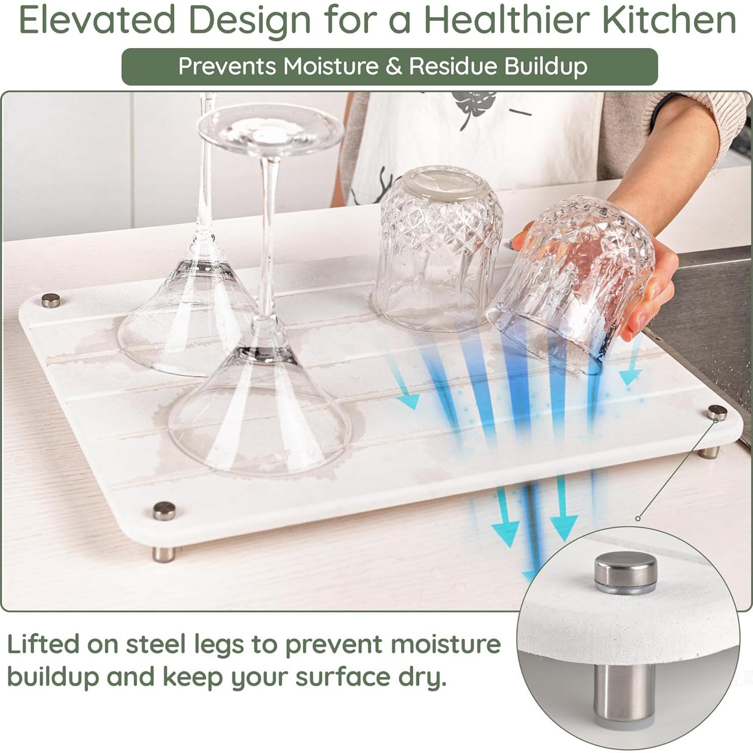 Juego de 2 Alfombrillas de Secado de Piedra Skrola 40.6x30.5 cm