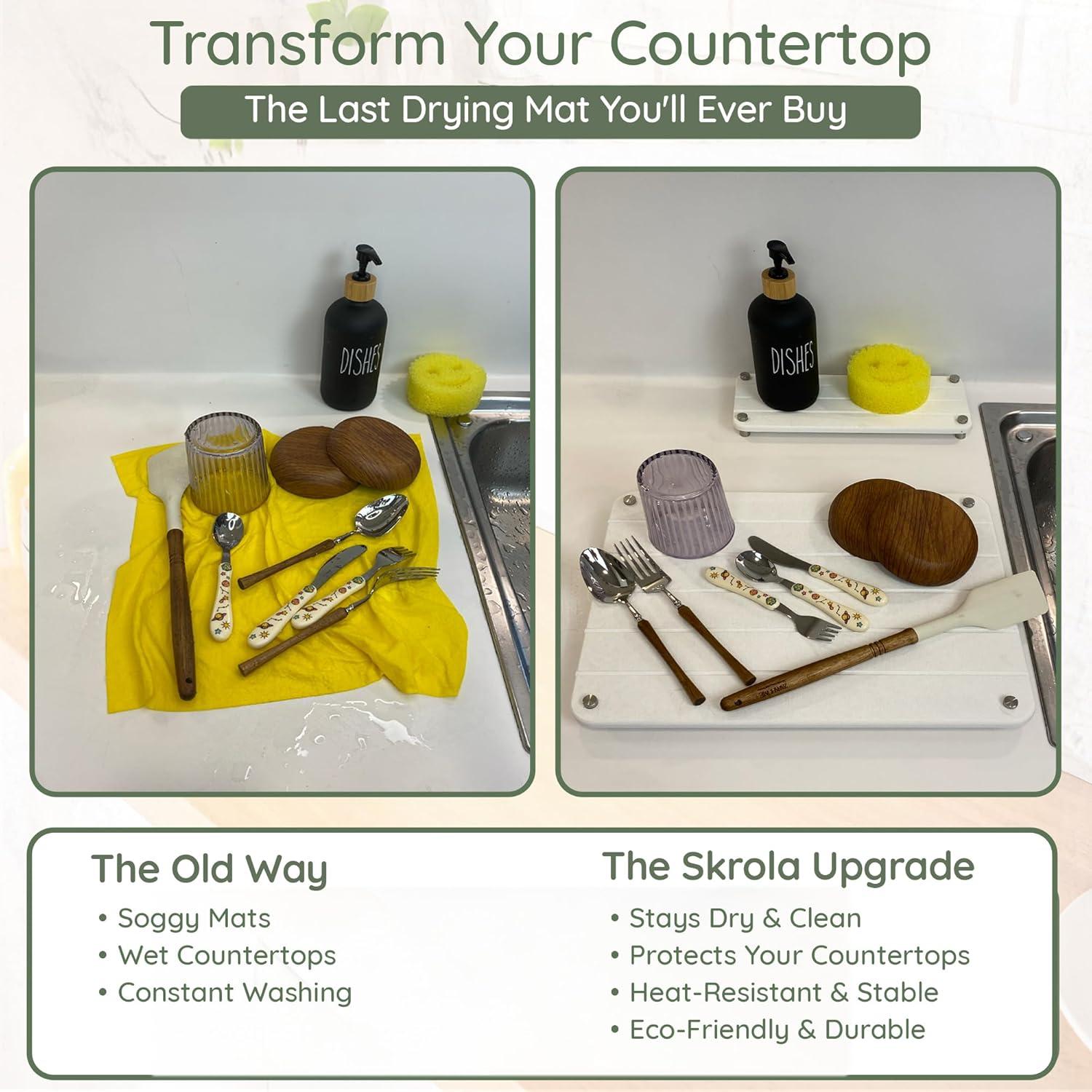 Juego de 2 Alfombrillas de Secado de Piedra Skrola 40.6x30.5 cm