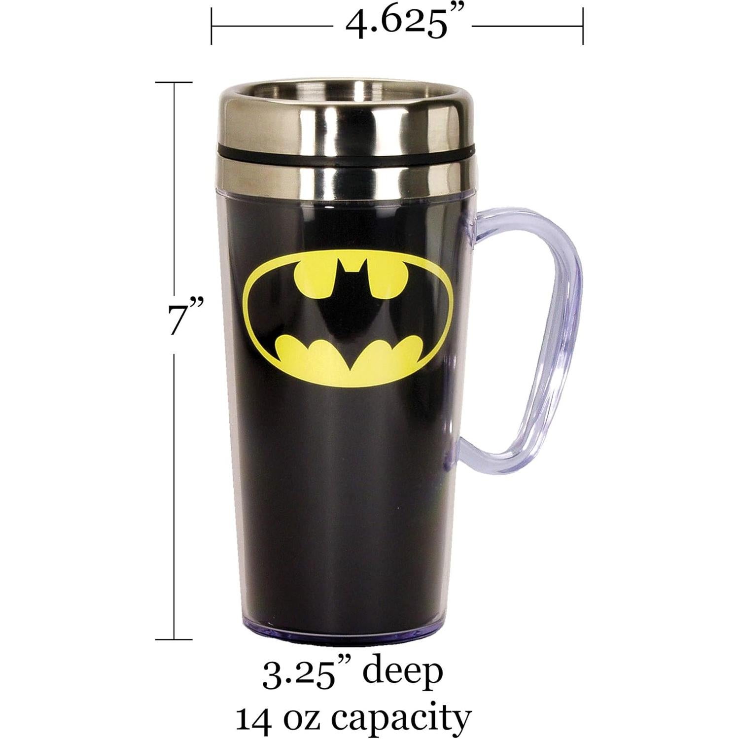 Taza de Viaje Aislada Spoontiques Batman 414 ml Negra