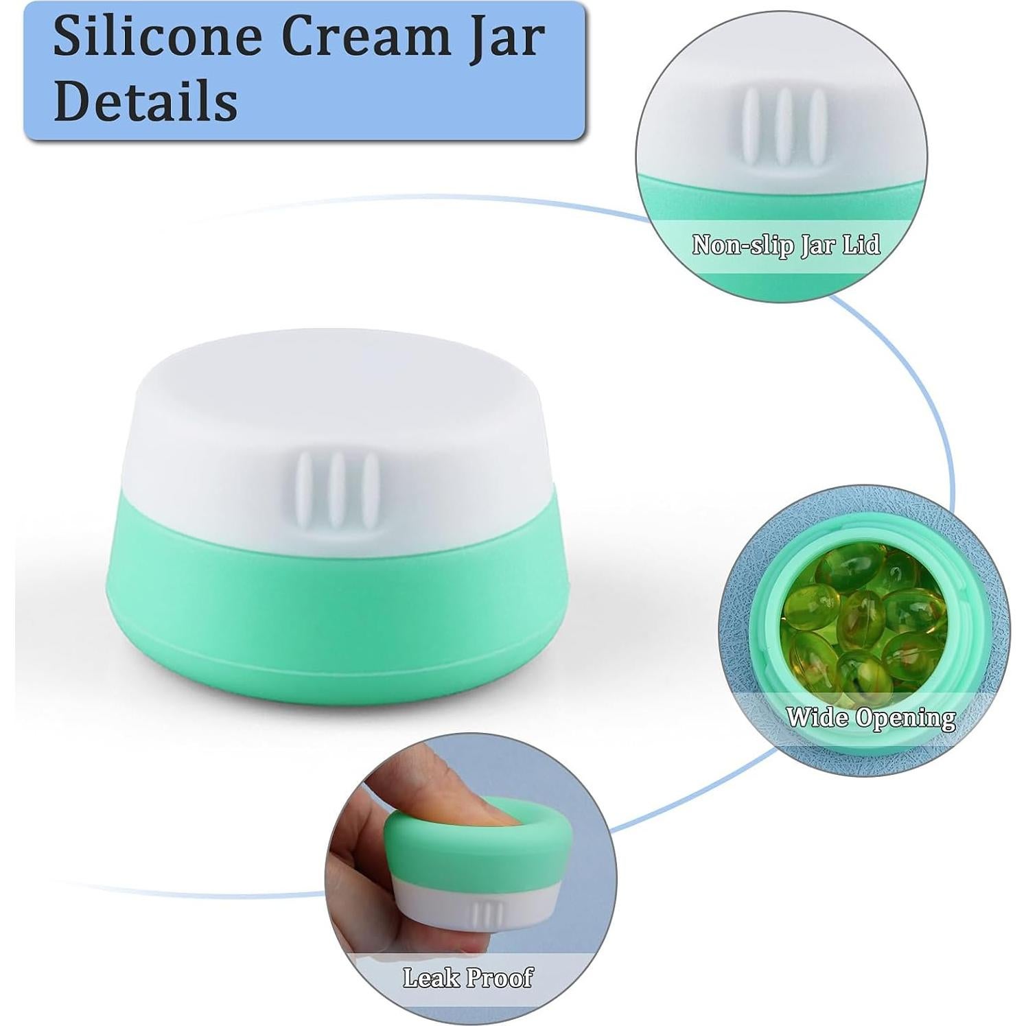 Contenedores de Viaje Silicona Kitchen GIMS 6 Pcs 20ml Aprobados TSA