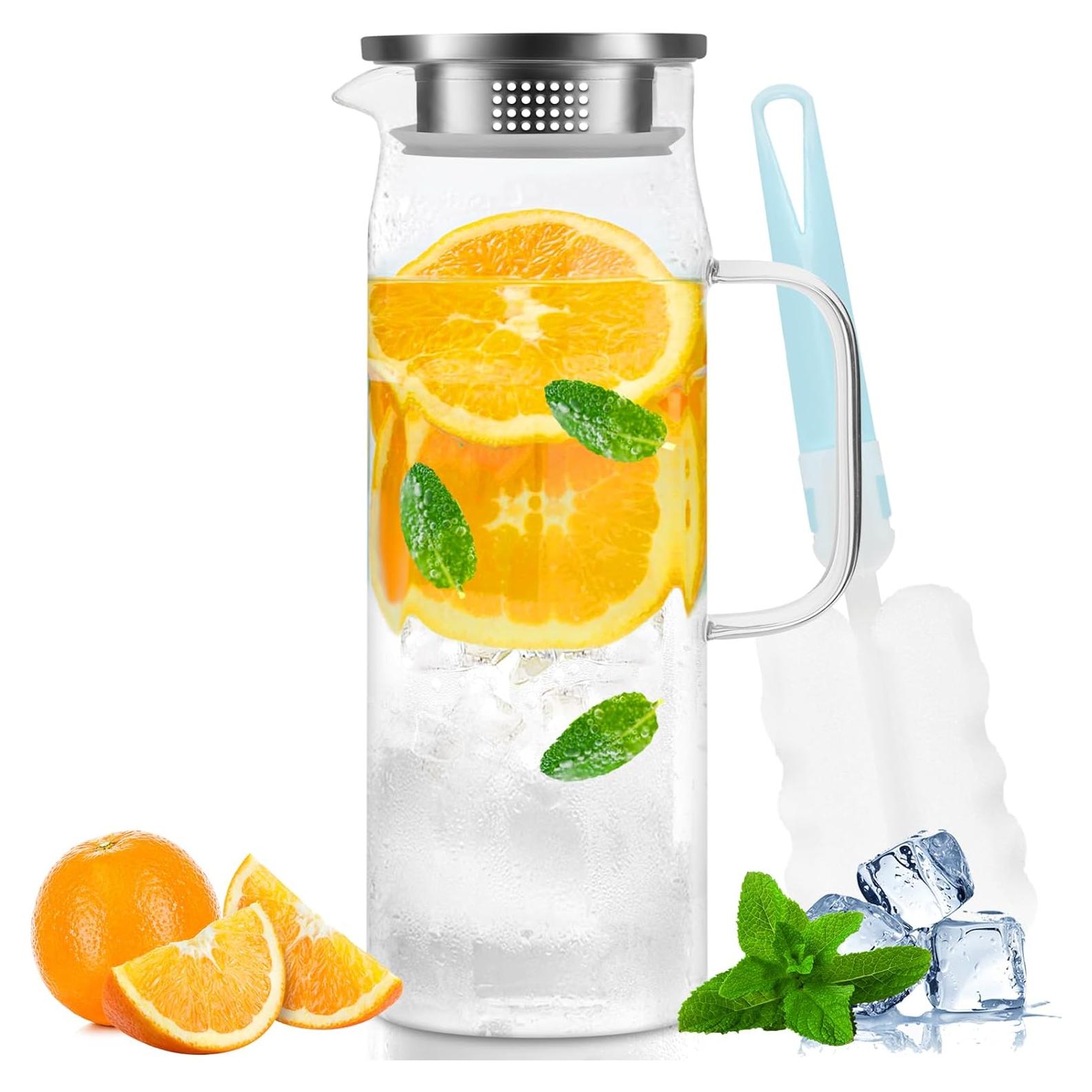 Jarra de Vidrio Yirilan 1.5L con Tapa de Acero Inoxidable