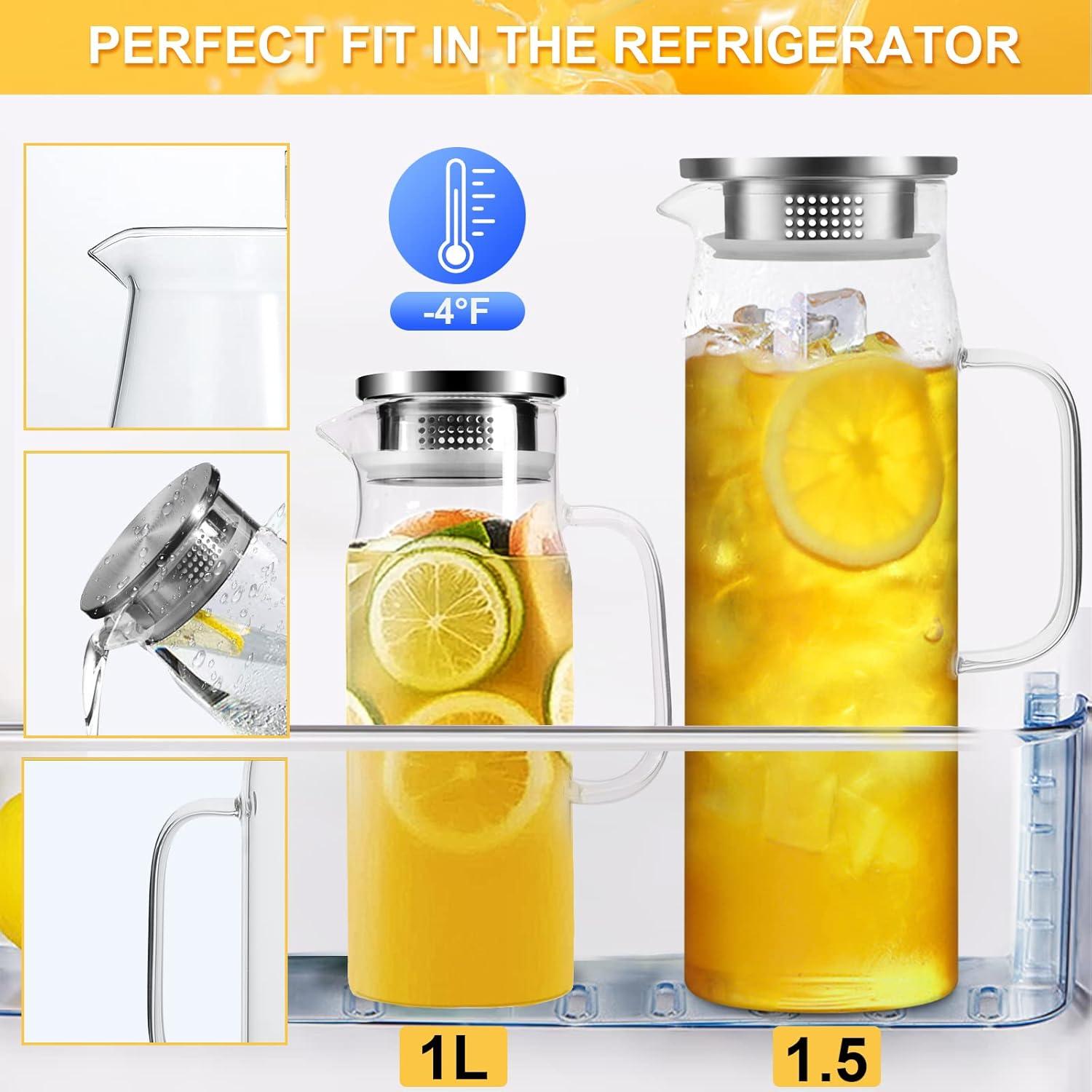 Jarra de Vidrio Yirilan 1.5L con Tapa de Acero Inoxidable