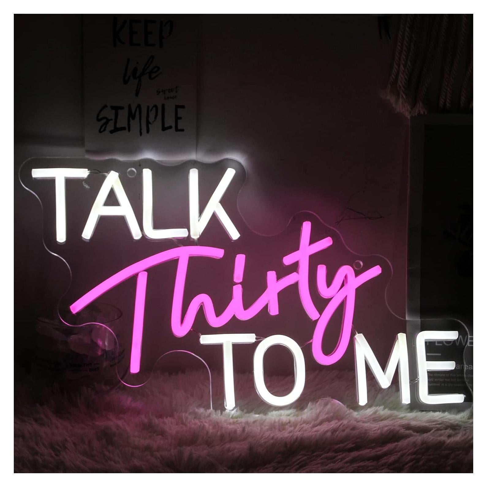 Letrero Neón Regulable Jesalah 'Habla Treinta Conmigo' 24x40cm