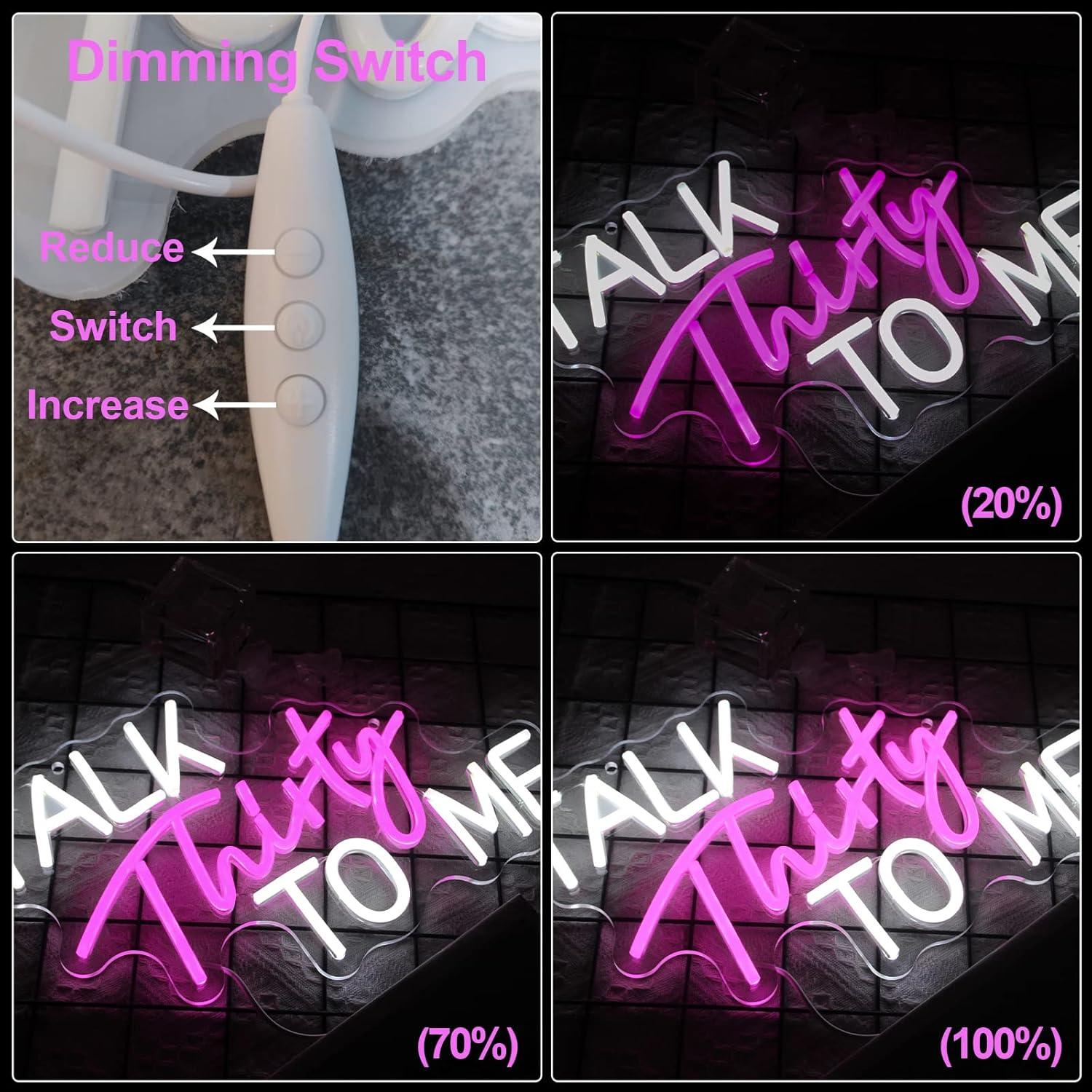 Letrero Neón Regulable Jesalah 'Habla Treinta Conmigo' 24x40cm