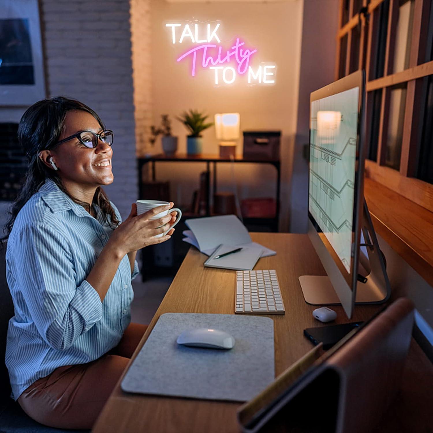 Letrero Neón Regulable Jesalah 'Habla Treinta Conmigo' 24x40cm