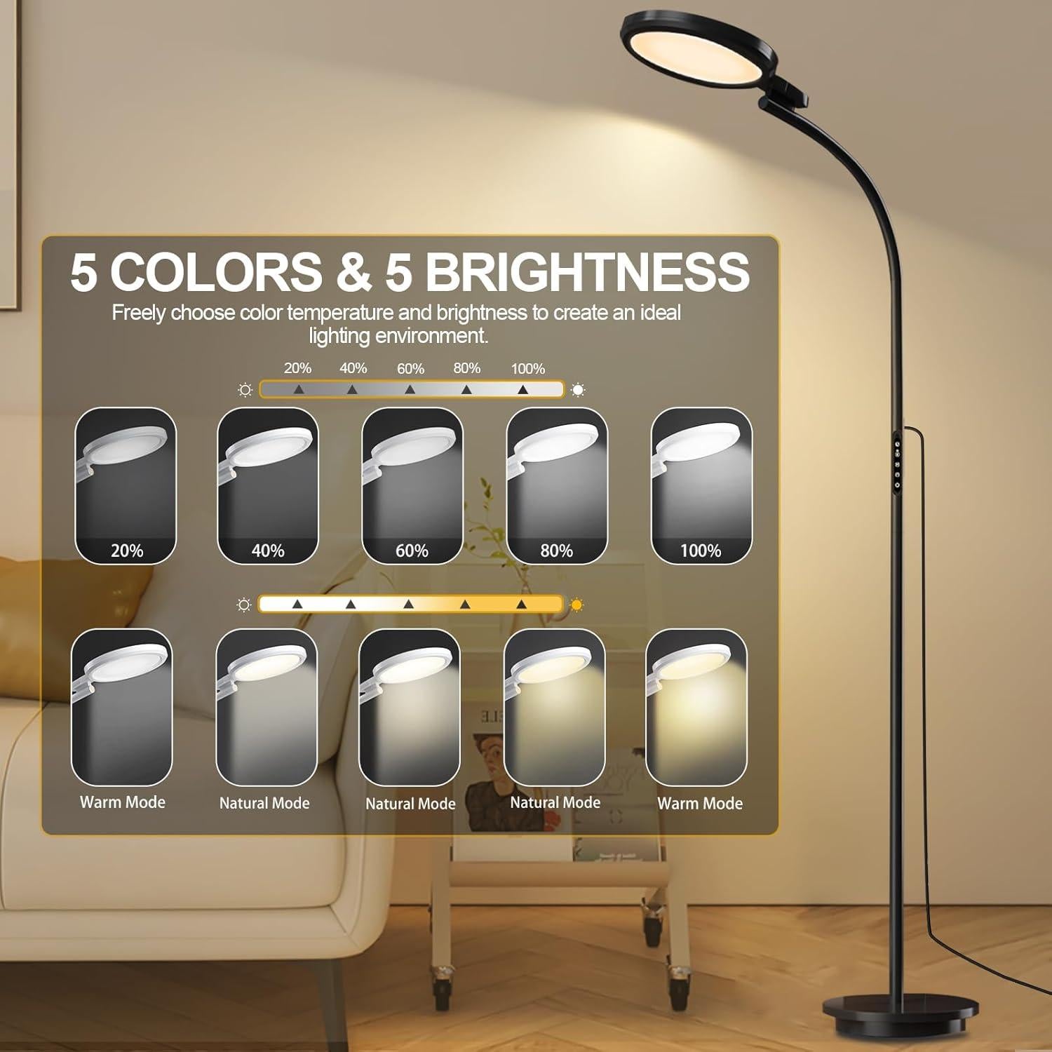 Lámpara de Terapia de Luz 10000 Lux Sin UV - Control Remoto