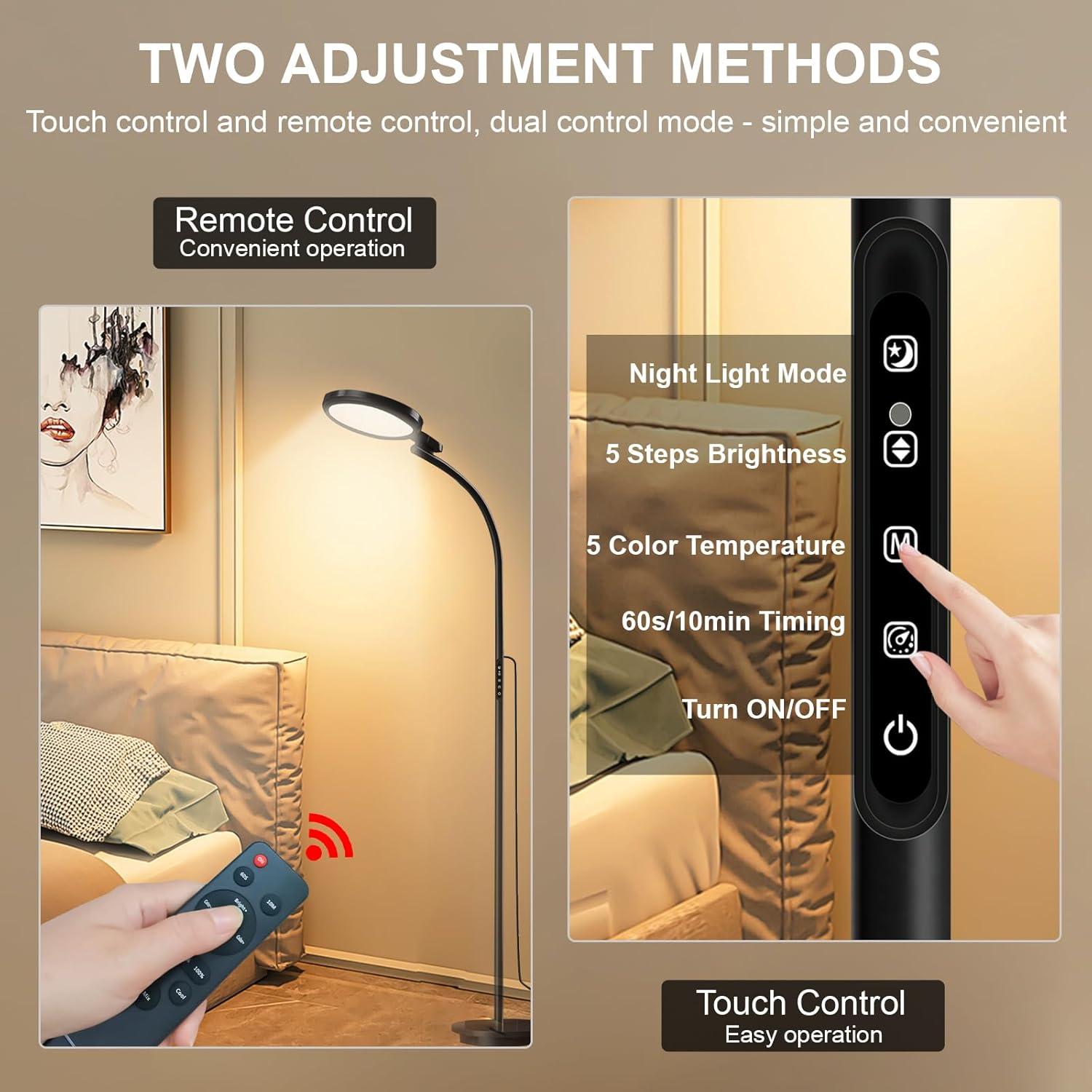 Lámpara de Terapia de Luz 10000 Lux Sin UV - Control Remoto