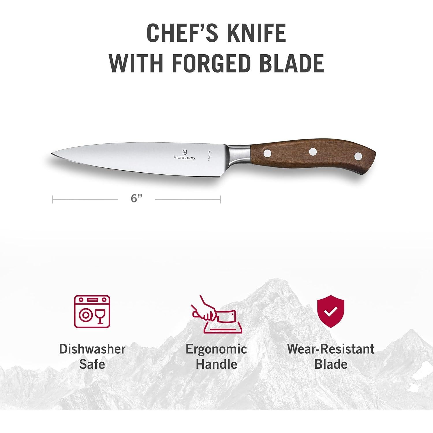 Cuchillo de Chef Victorinox Grand Maitre 15 cm Forjado - Acero Inoxidable