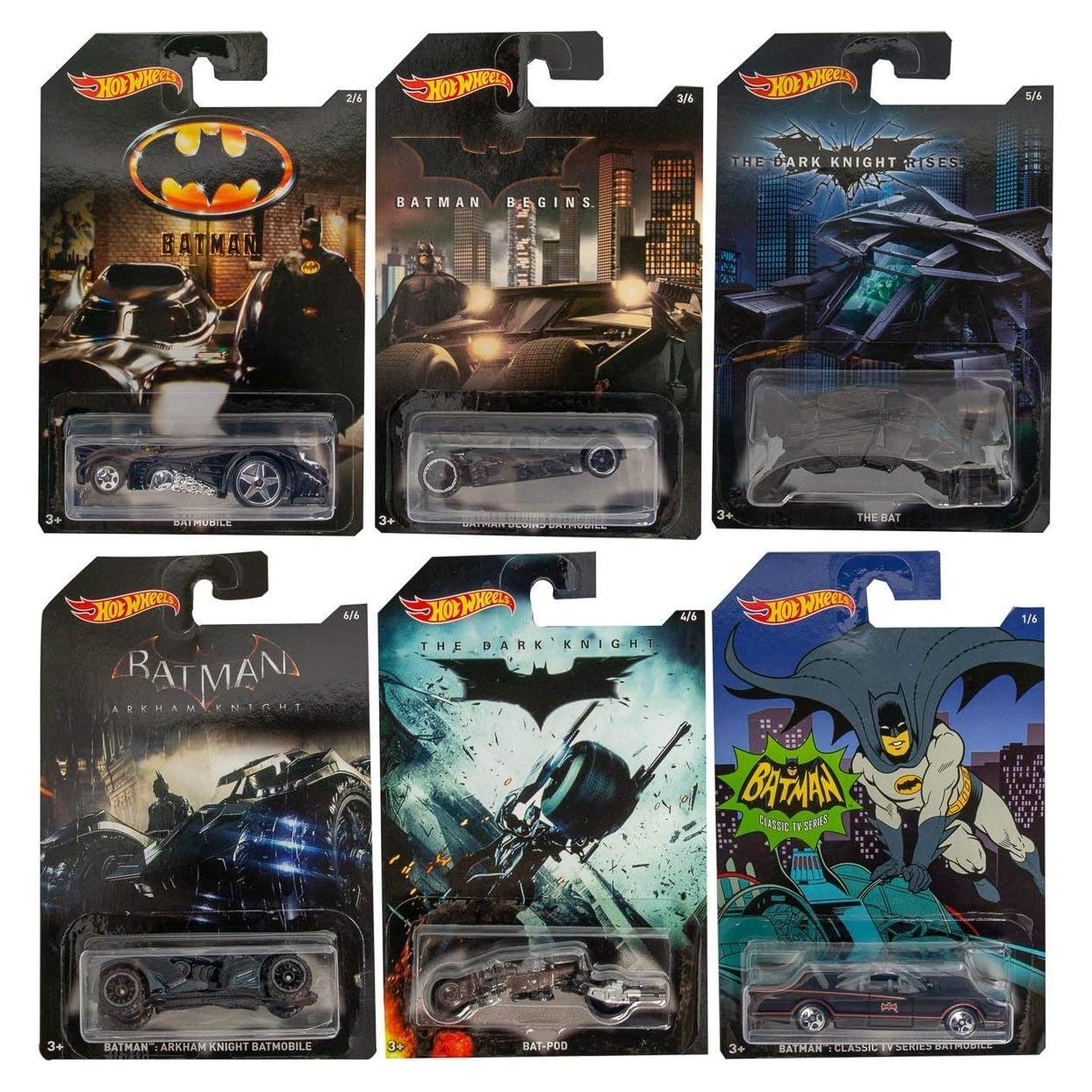 Juego de 6 Autos Diecast Hot Wheels Batman - Batmóviles