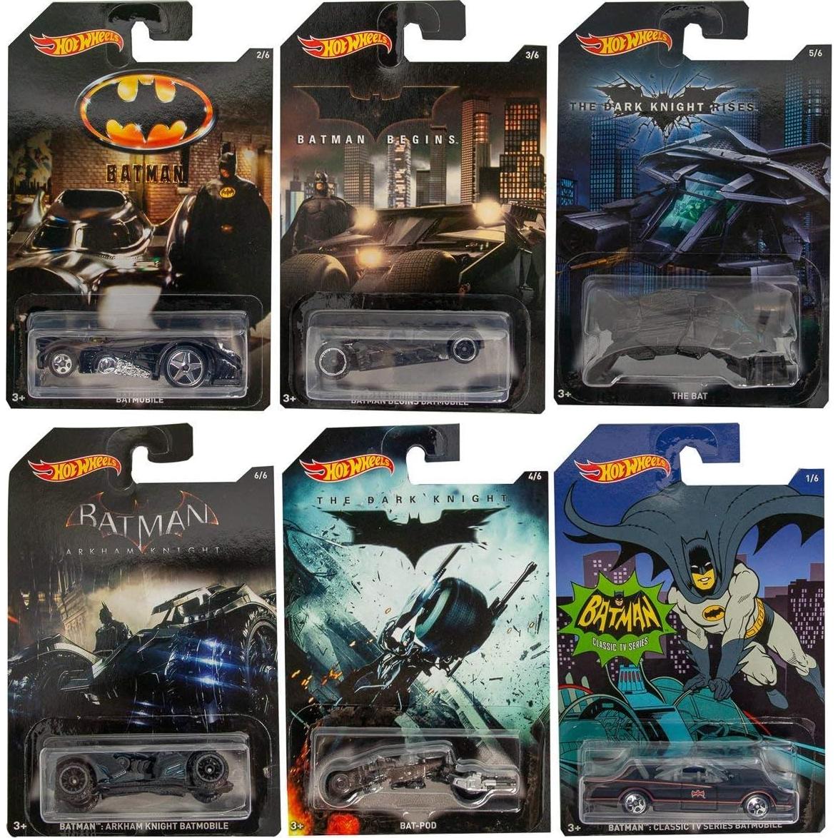 Juego de 6 Autos Diecast Hot Wheels Batman - Batmóviles