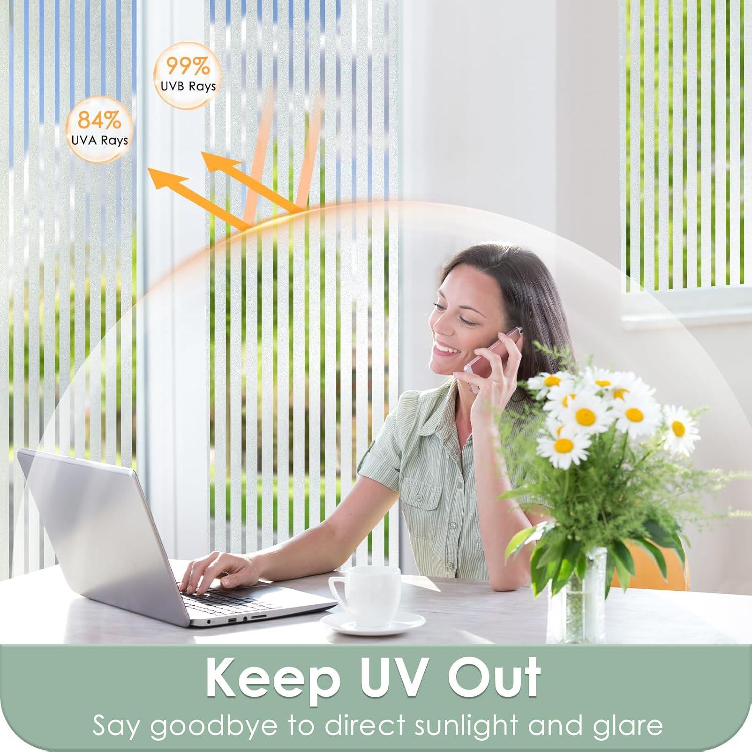 Película para Ventanas Rabbitgoo Rayas Clásicas 44.5x200cm