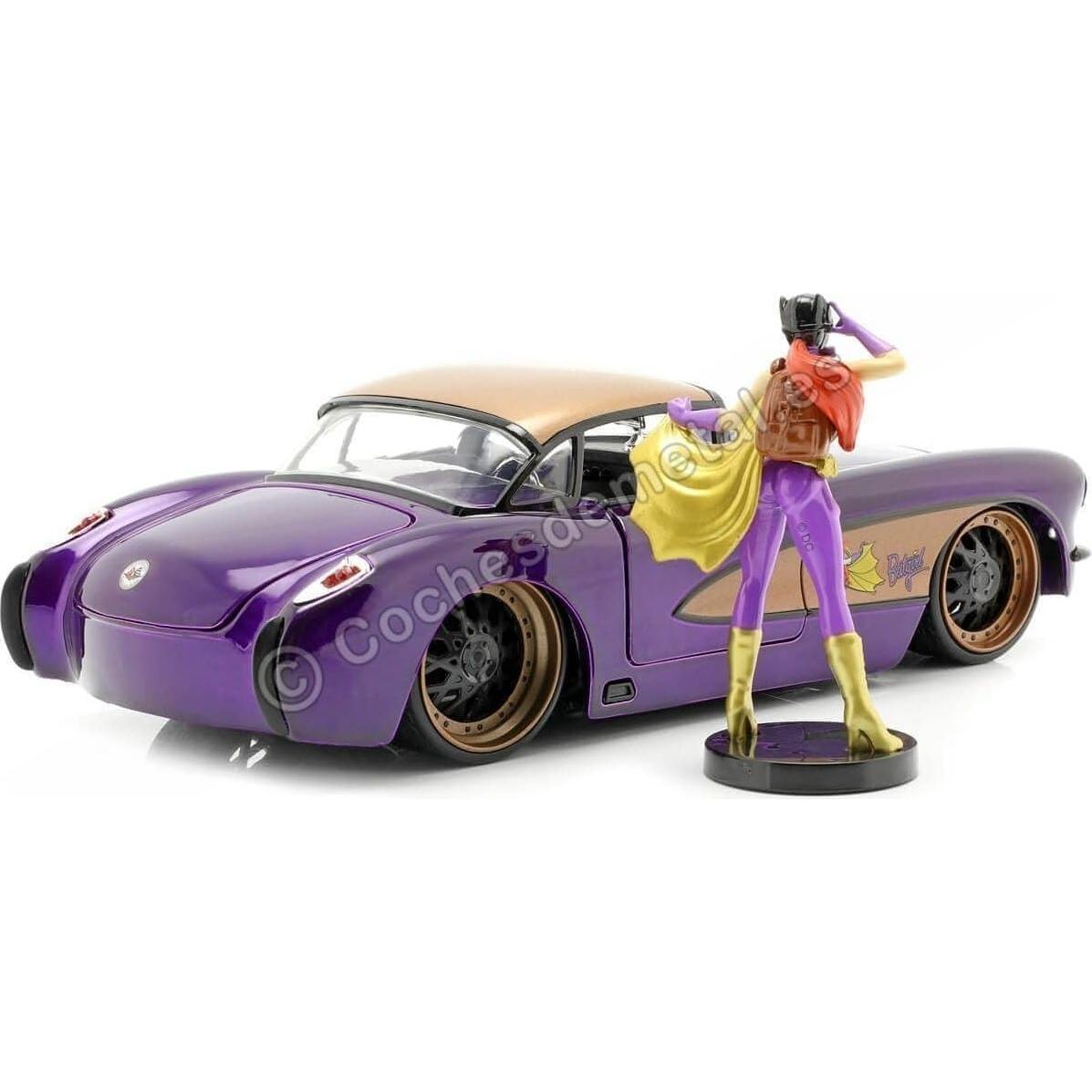 Jada Toys Chevrolet Corvette 1957 con figura Batgirl 1:24