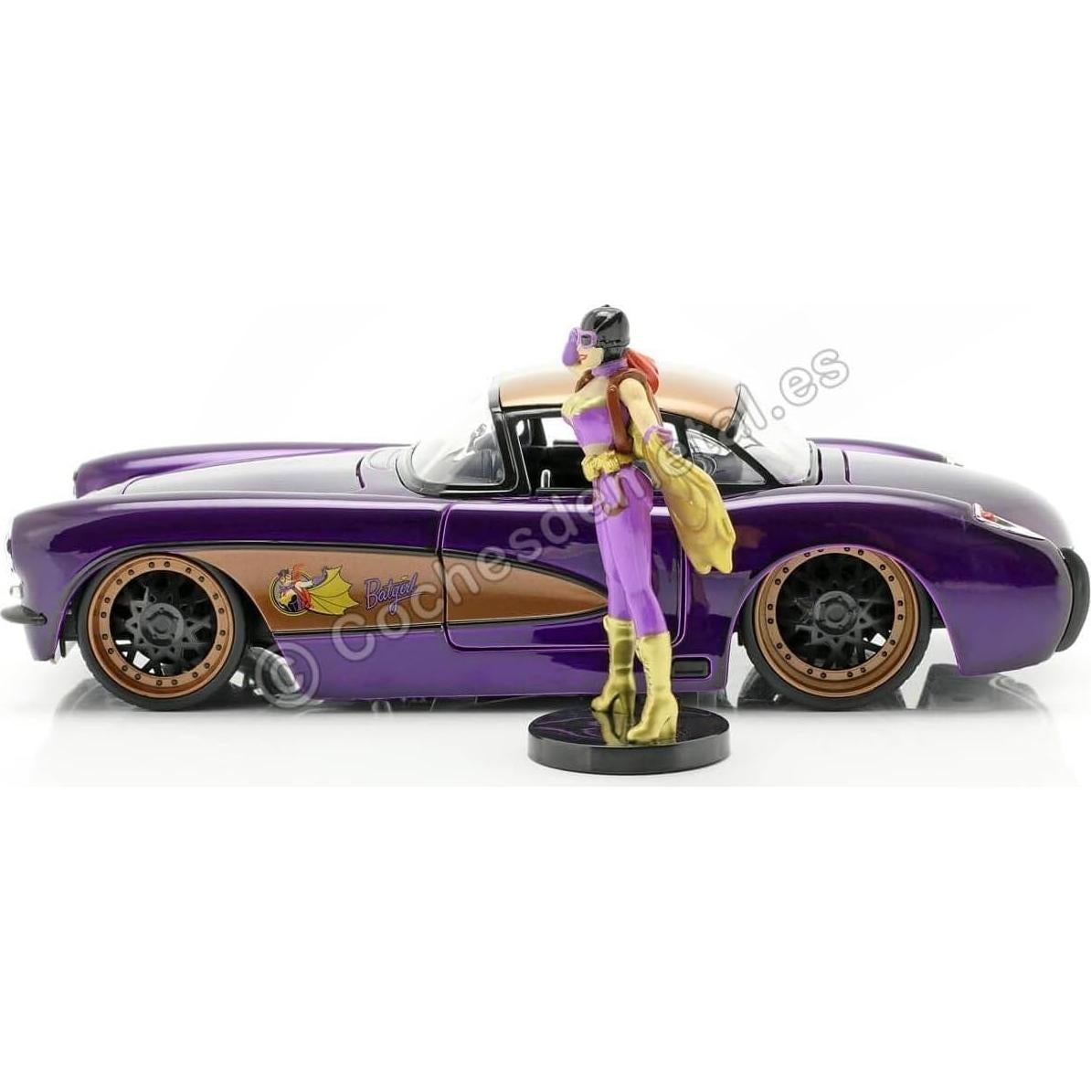 Jada Toys Chevrolet Corvette 1957 con figura Batgirl 1:24
