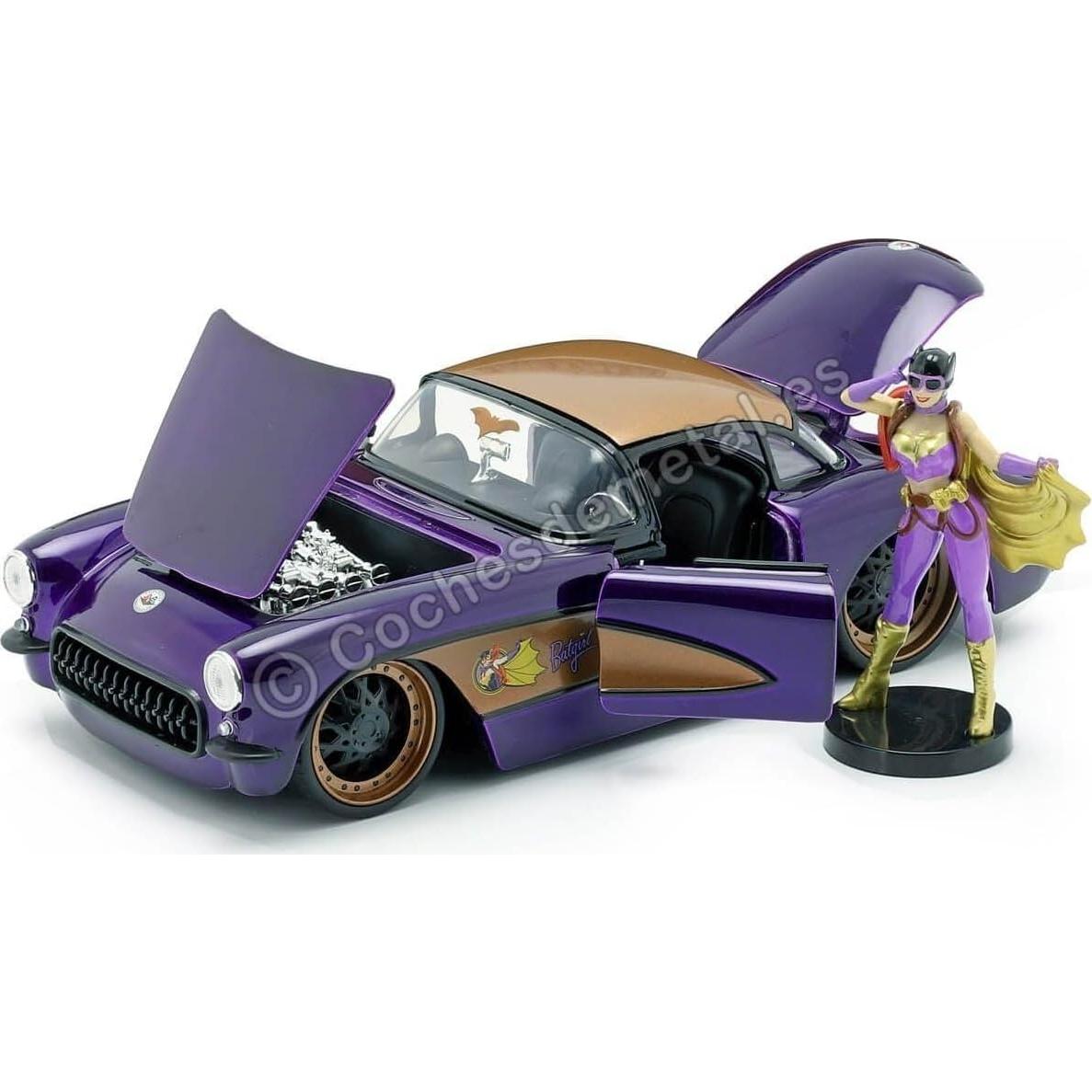 Jada Toys Chevrolet Corvette 1957 con figura Batgirl 1:24