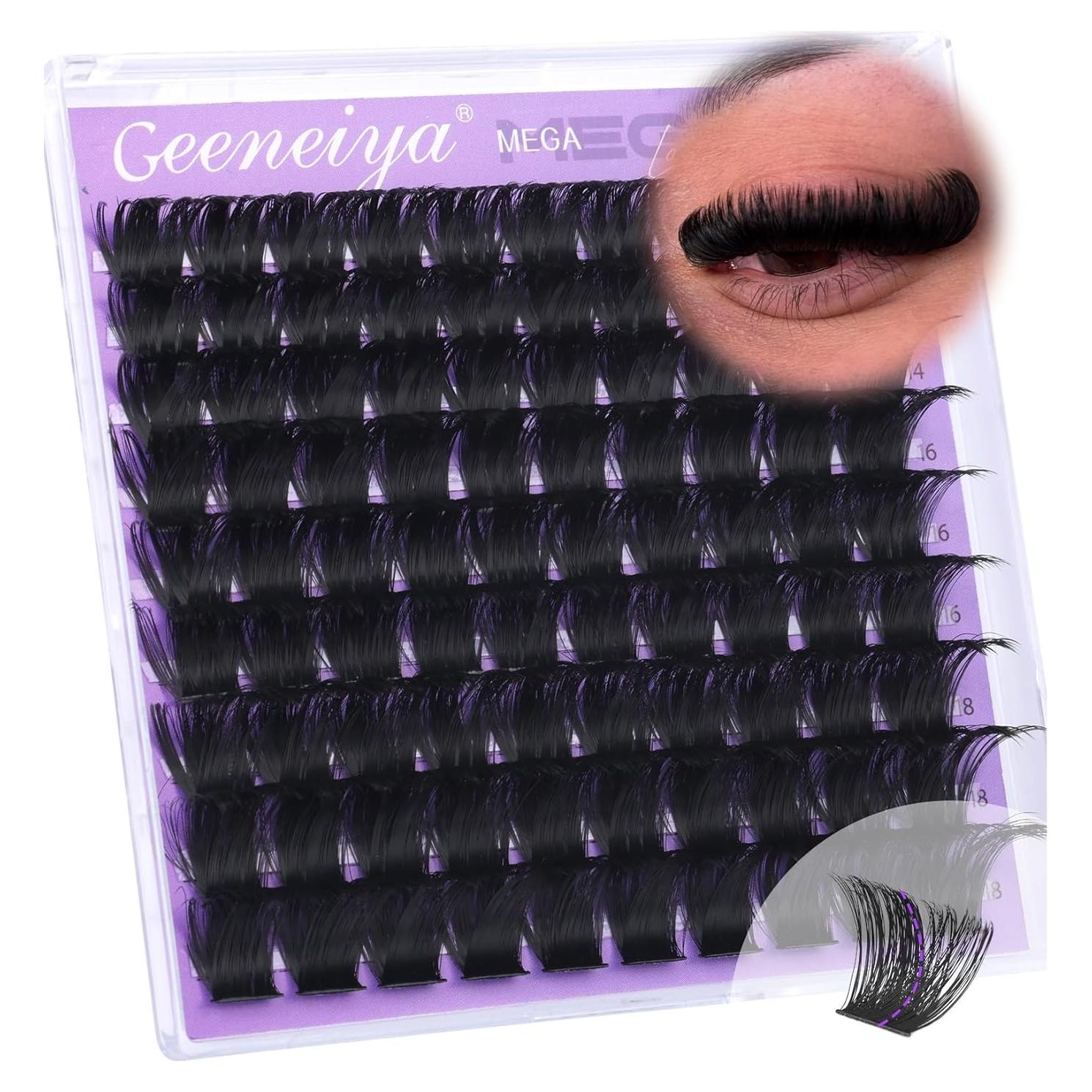 Extensiones de Pestañas en Racimo Geeneiya 200D Volumen D 14-16-18mm