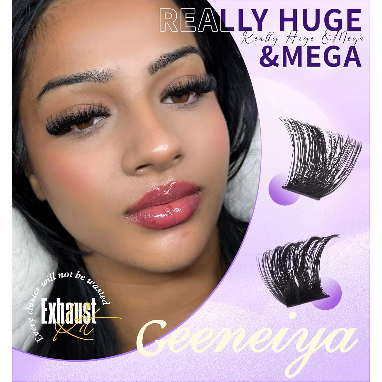 Extensiones de Pestañas en Racimo Geeneiya 200D Volumen D 14-16-18mm