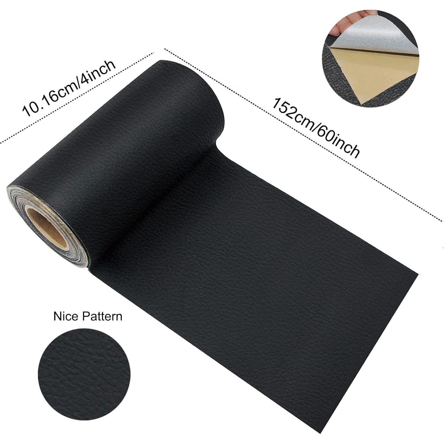 Kit de reparación de cuero IVRYBRI 2 piezas 10x152 cm negro