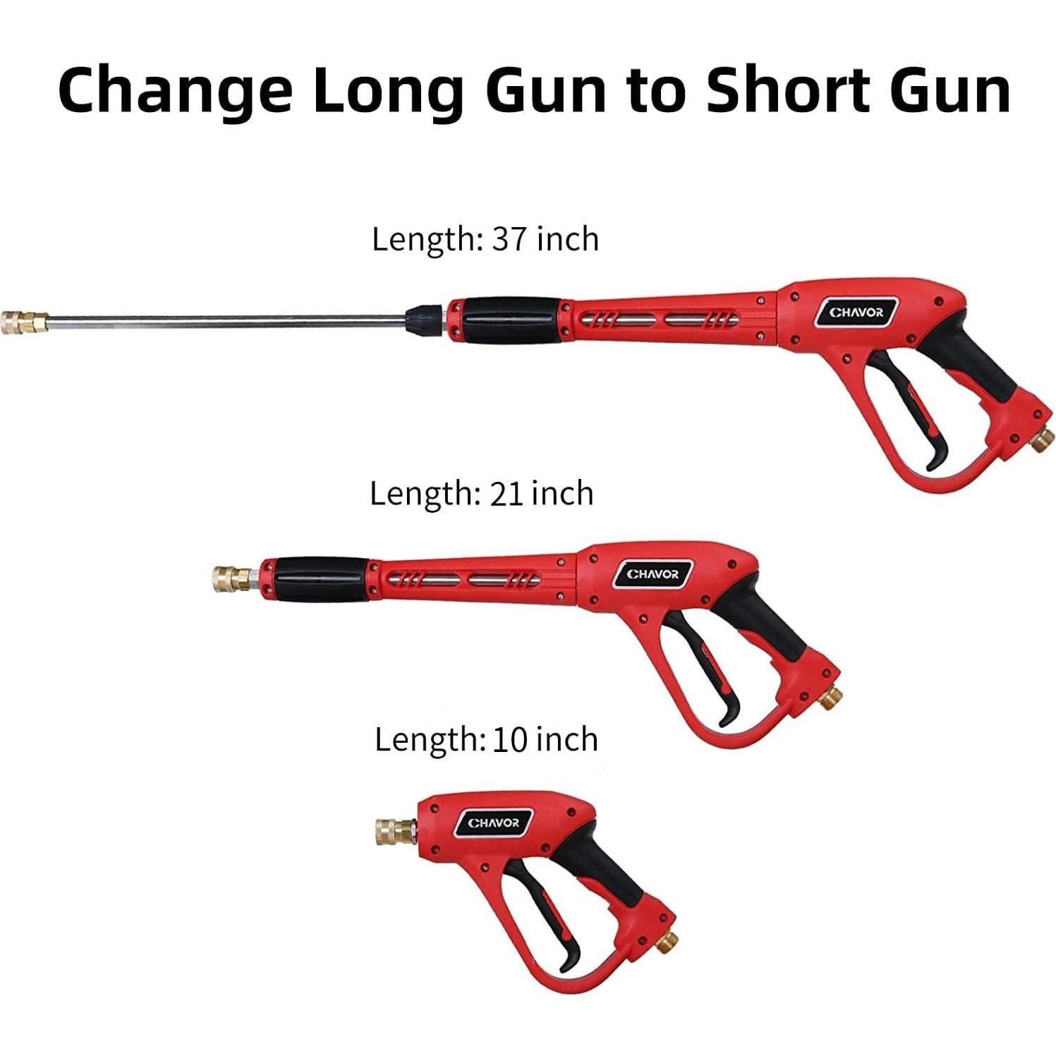 Pistola de Lavado a Presión CHAVOR 94 cm 3000 PSI 5 Boquillas