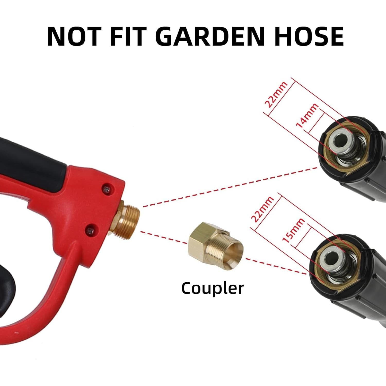 Pistola de Lavado a Presión CHAVOR 94 cm 3000 PSI 5 Boquillas