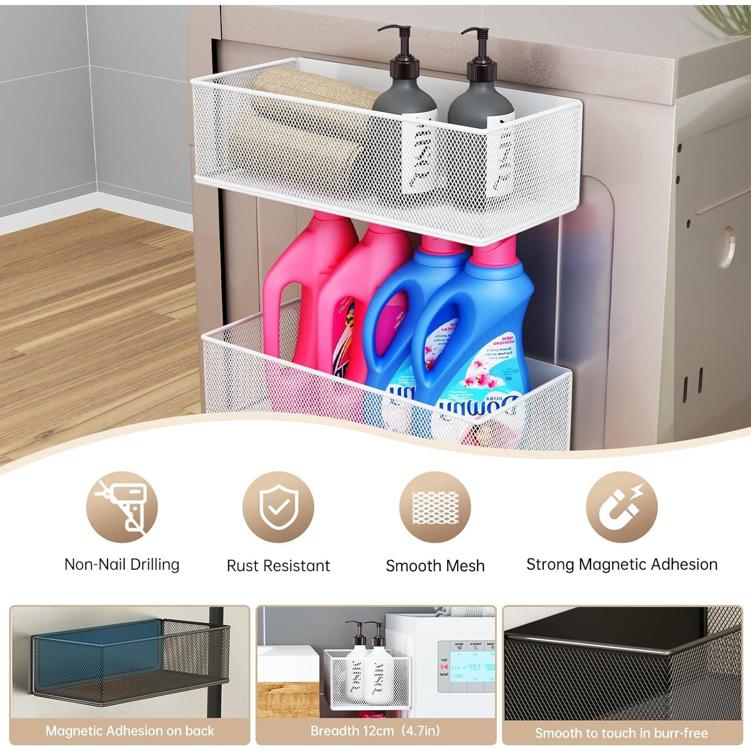 Estante Magnético WOCHUANGSI para Lavadora 27x12x7.7cm Negro